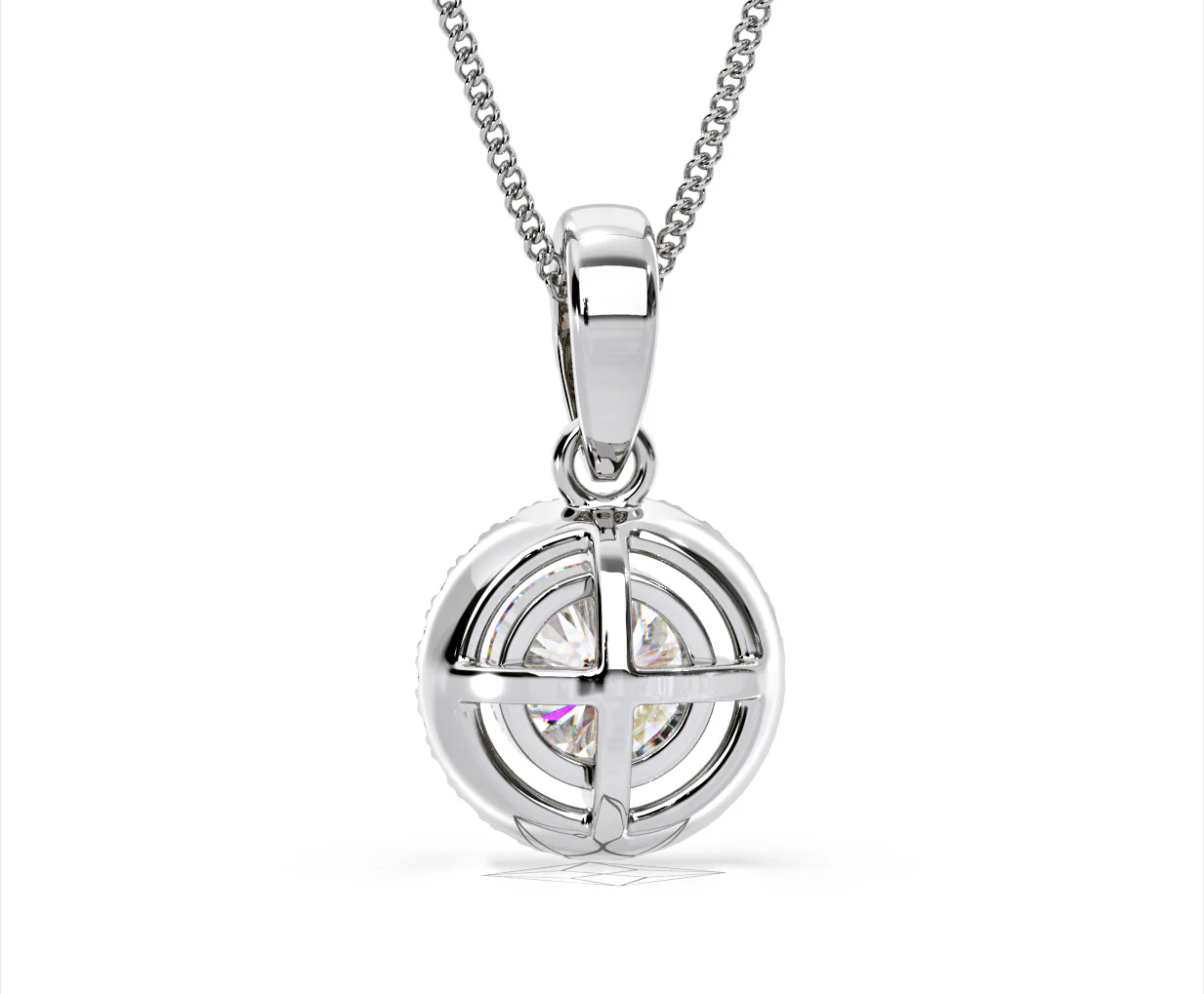Ella Lab Diamond Halo Necklace in 18K White Gold 1.30ct F/VS1 - Image 44