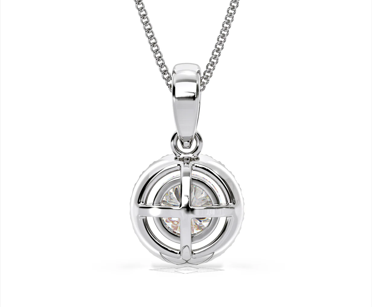 Ella Lab Diamond Halo Necklace in 18K White Gold 1.30ct F/VS1 - Image 46