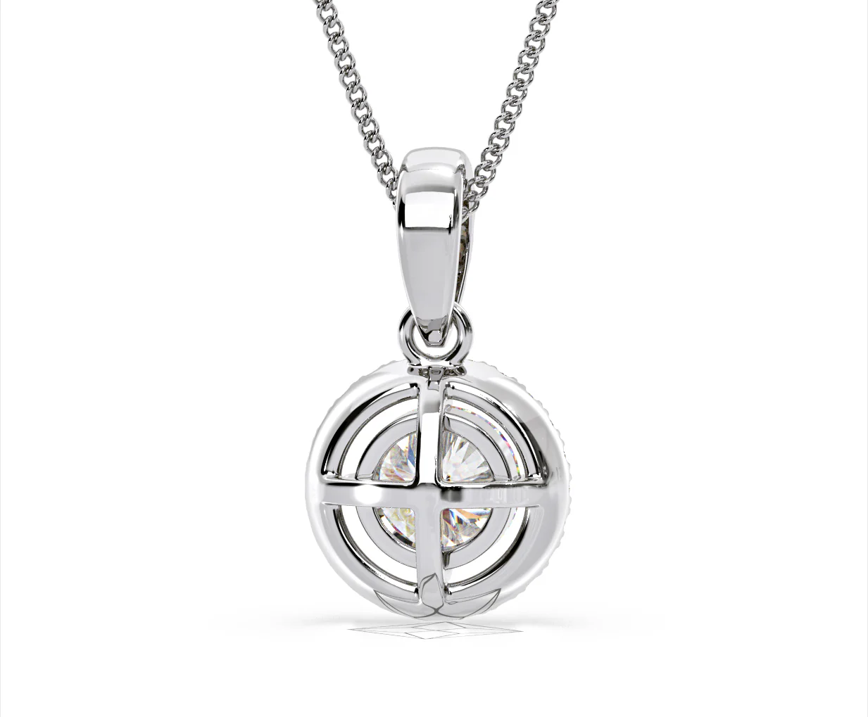 Ella Lab Diamond Halo Necklace in 18K White Gold 1.30ct F/VS1 - Image 47