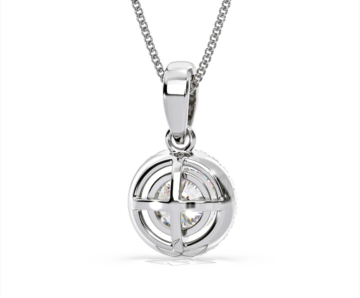Ella Lab Diamond Halo Necklace in 18K White Gold 1.30ct F/VS1 - Image 48