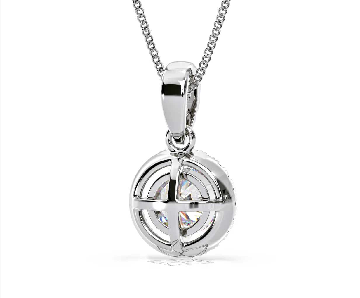 Ella Lab Diamond Halo Necklace in 18K White Gold 1.30ct F/VS1 - Image 49