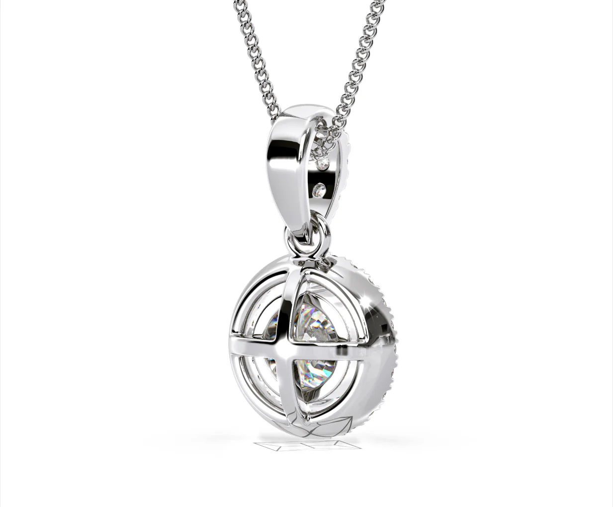 Ella Lab Diamond Halo Necklace in 18K White Gold 1.30ct F/VS1 - Image 52
