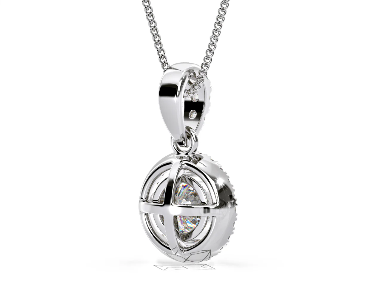Ella Lab Diamond Halo Necklace in 18K White Gold 1.30ct F/VS1 - Image 53