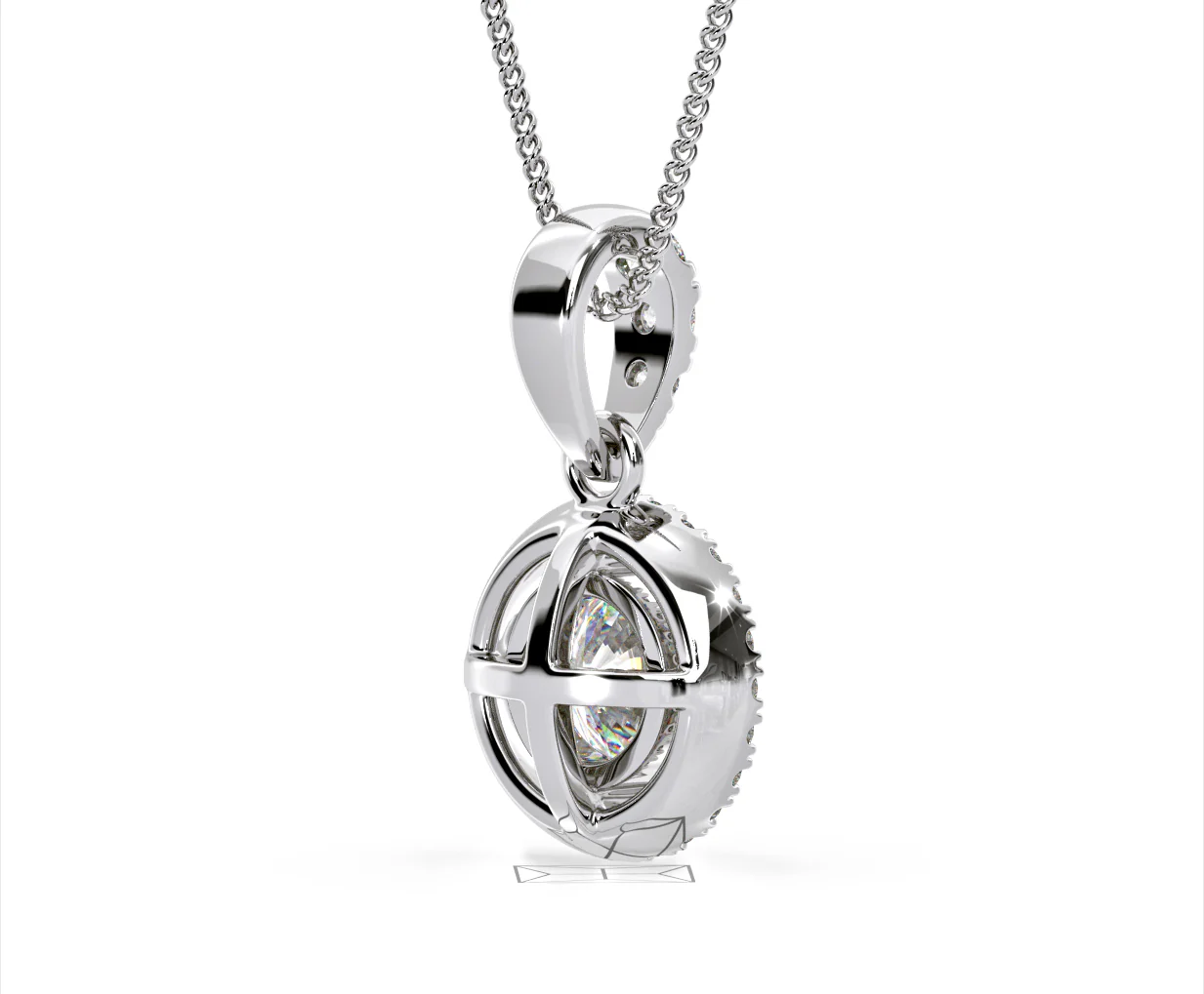 Ella Lab Diamond Halo Necklace in 18K White Gold 1.30ct F/VS1 - Image 55