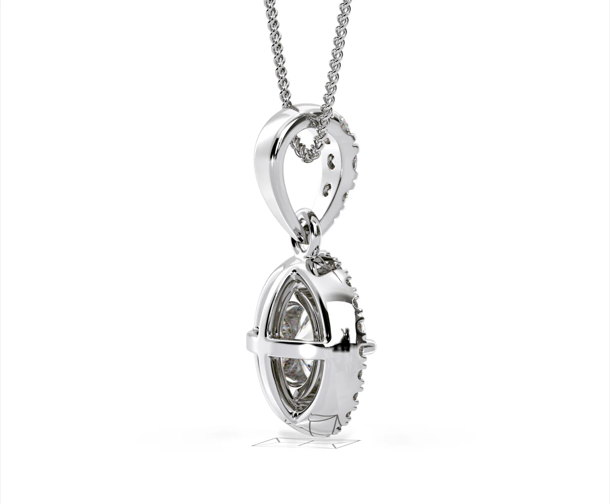 Ella Lab Diamond Halo Necklace in 18K White Gold 1.30ct F/VS1 - Image 59