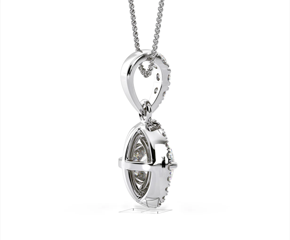 Ella Lab Diamond Halo Necklace in 18K White Gold 1.30ct F/VS1 - Image 60