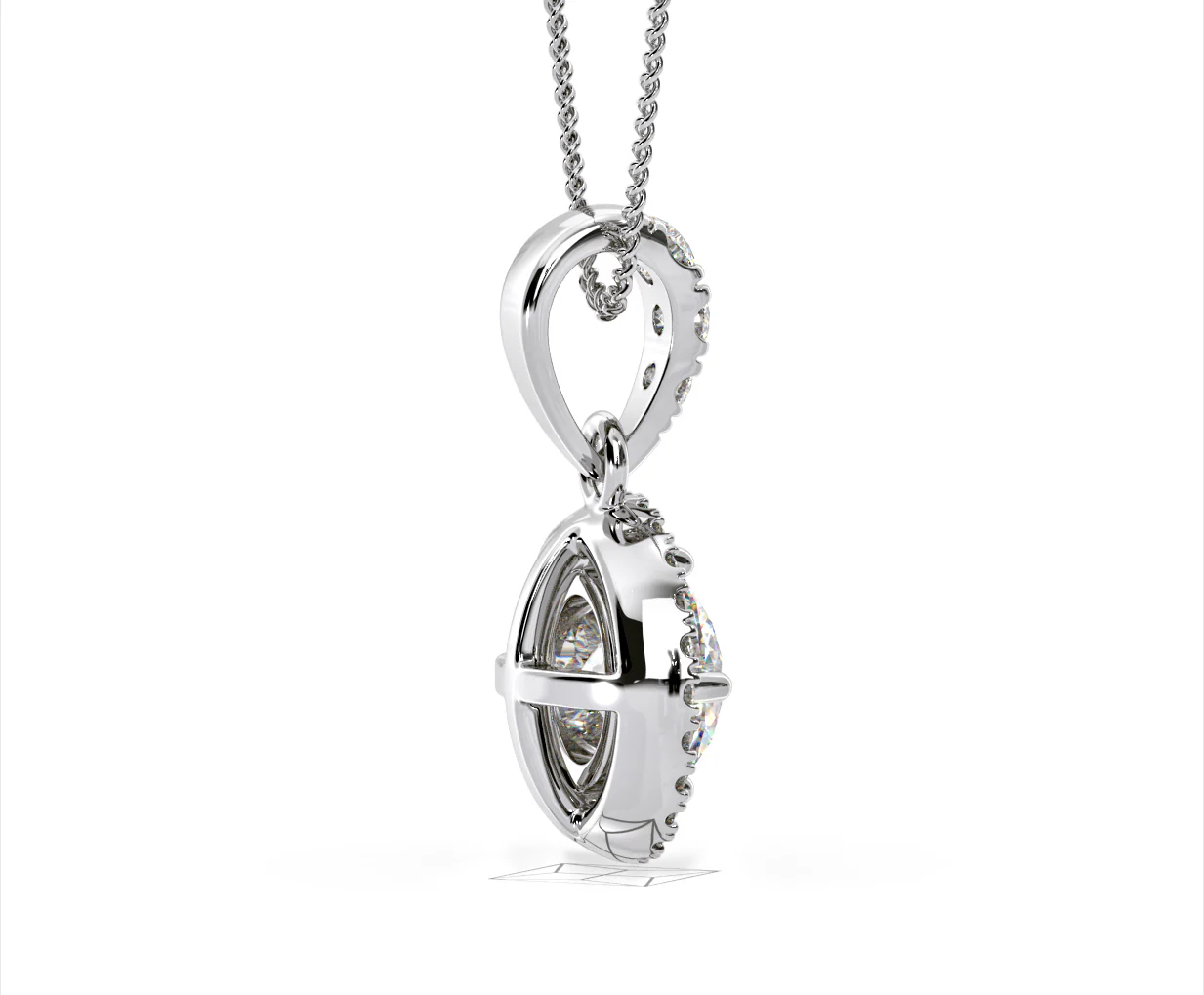 Ella Lab Diamond Halo Necklace in 18K White Gold 1.30ct F/VS1 - Image 61
