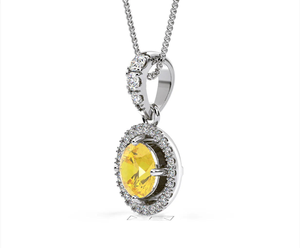 Ella Yellow Lab Diamond 1.38ct Pendant Necklace in 18K White Gold - Elara Collection - Image 22