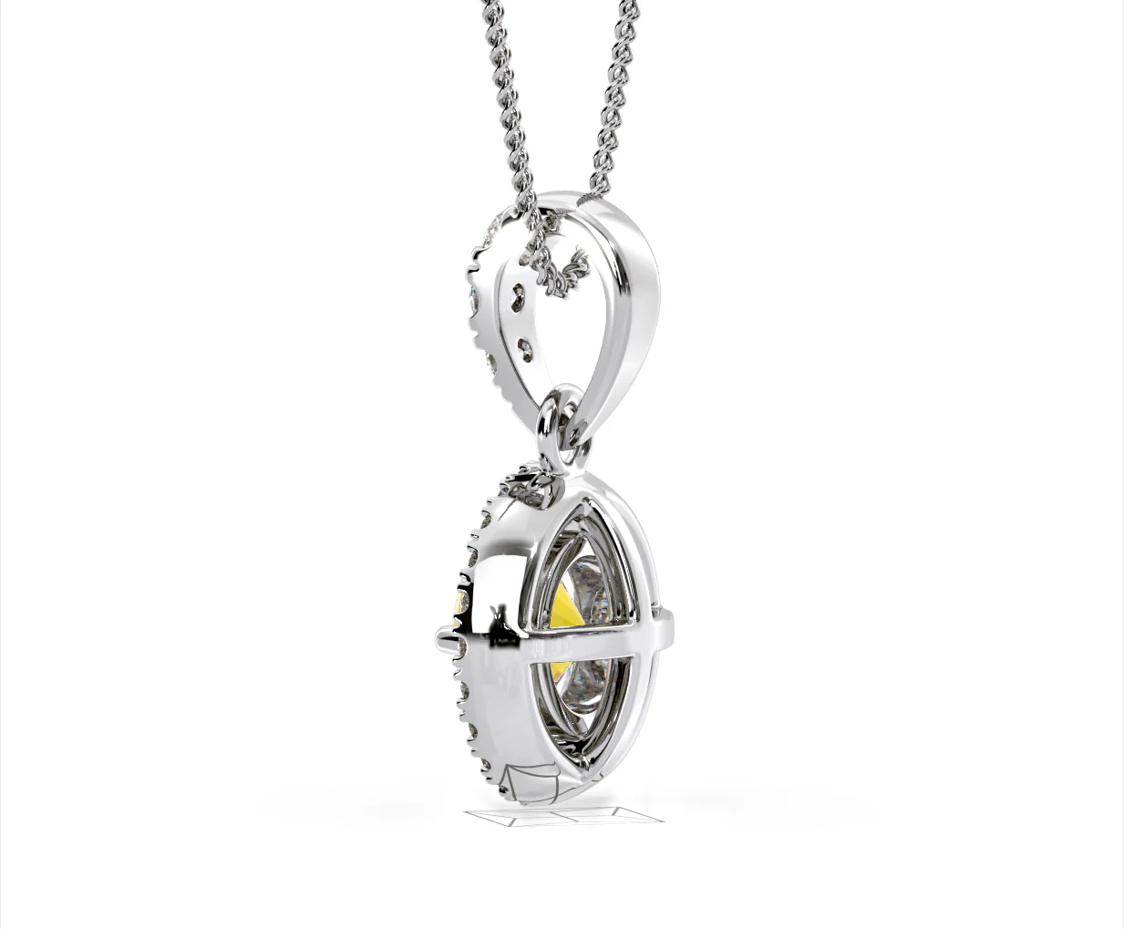 Ella Yellow Lab Diamond 1.38ct Pendant Necklace in 18K White Gold - Elara Collection - Image 37