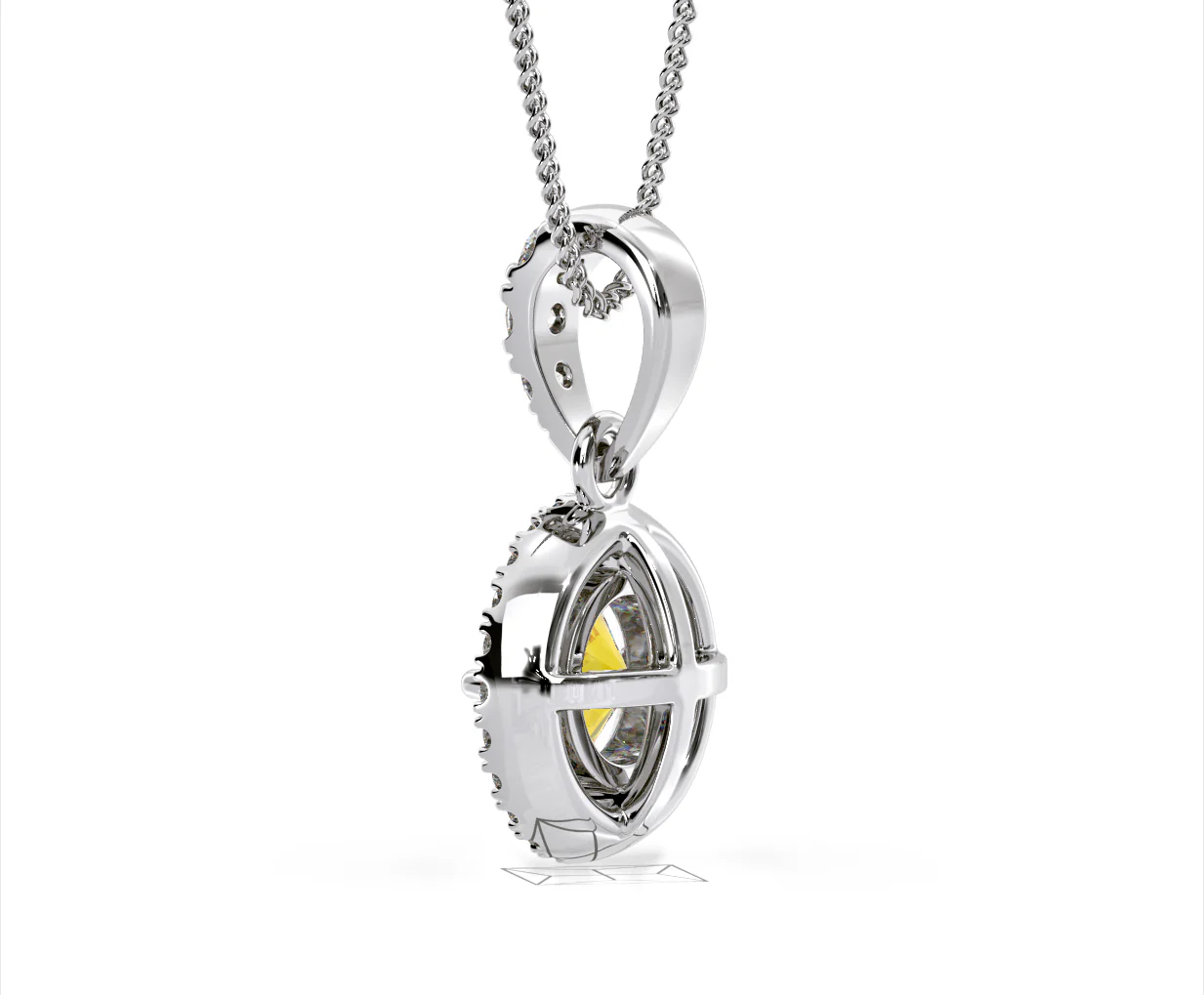 Ella Yellow Lab Diamond 1.38ct Pendant Necklace in 18K White Gold - Elara Collection - Image 38