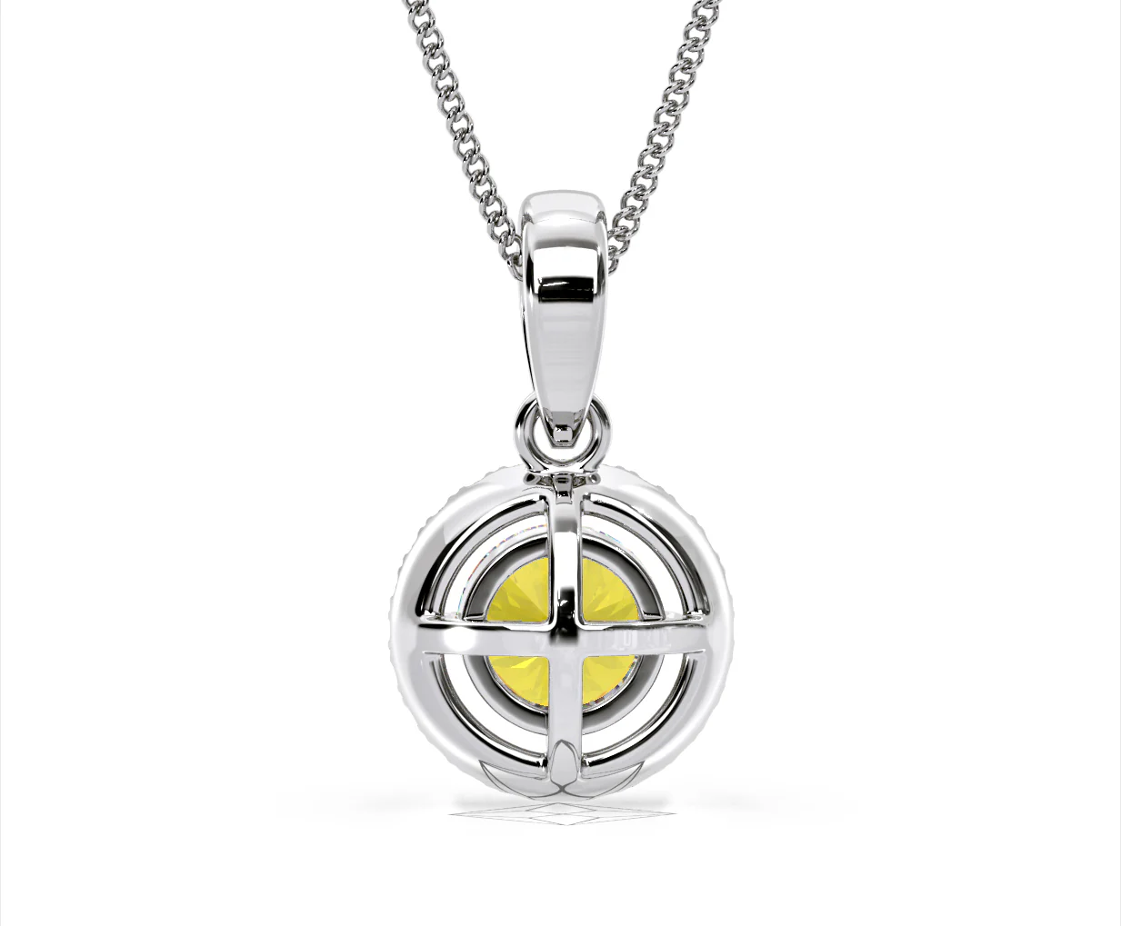Ella Yellow Lab Diamond 1.38ct Pendant Necklace in 18K White Gold - Elara Collection - Image 50