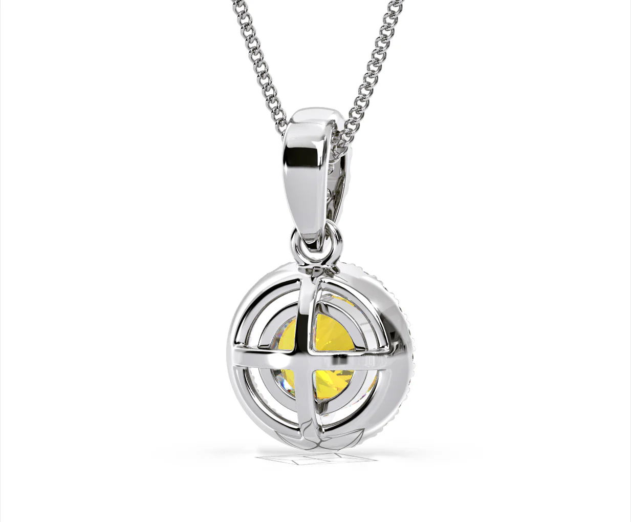 Ella Yellow Lab Diamond 1.38ct Pendant Necklace in 18K White Gold - Elara Collection - Image 54