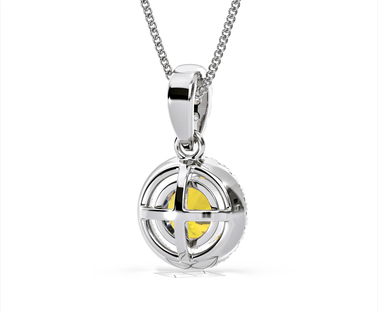 Ella Yellow Lab Diamond 1.38ct Pendant Necklace in 18K White Gold - Elara Collection - Image 55