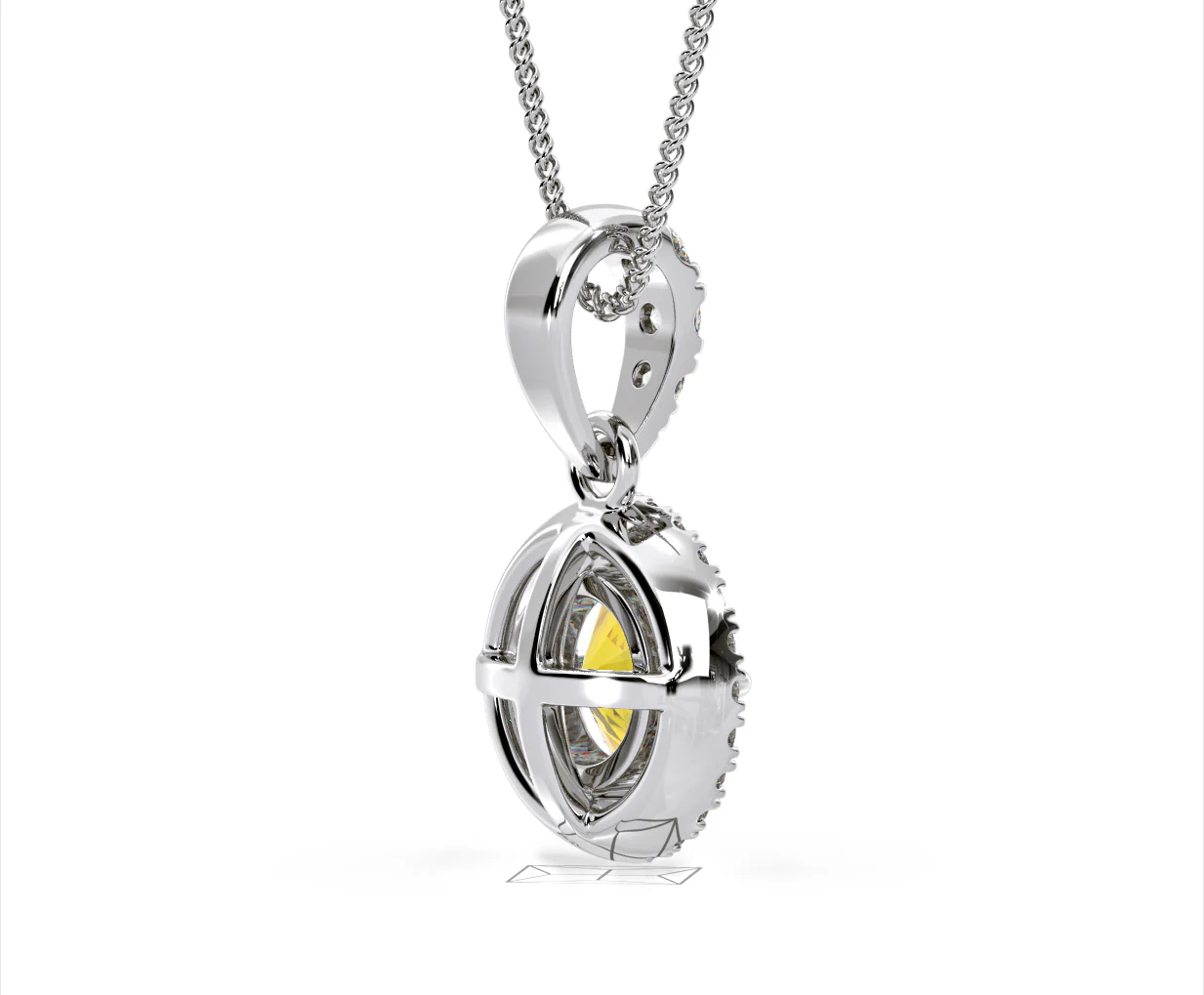 Ella Yellow Lab Diamond 1.38ct Pendant Necklace in 18K White Gold - Elara Collection - Image 62