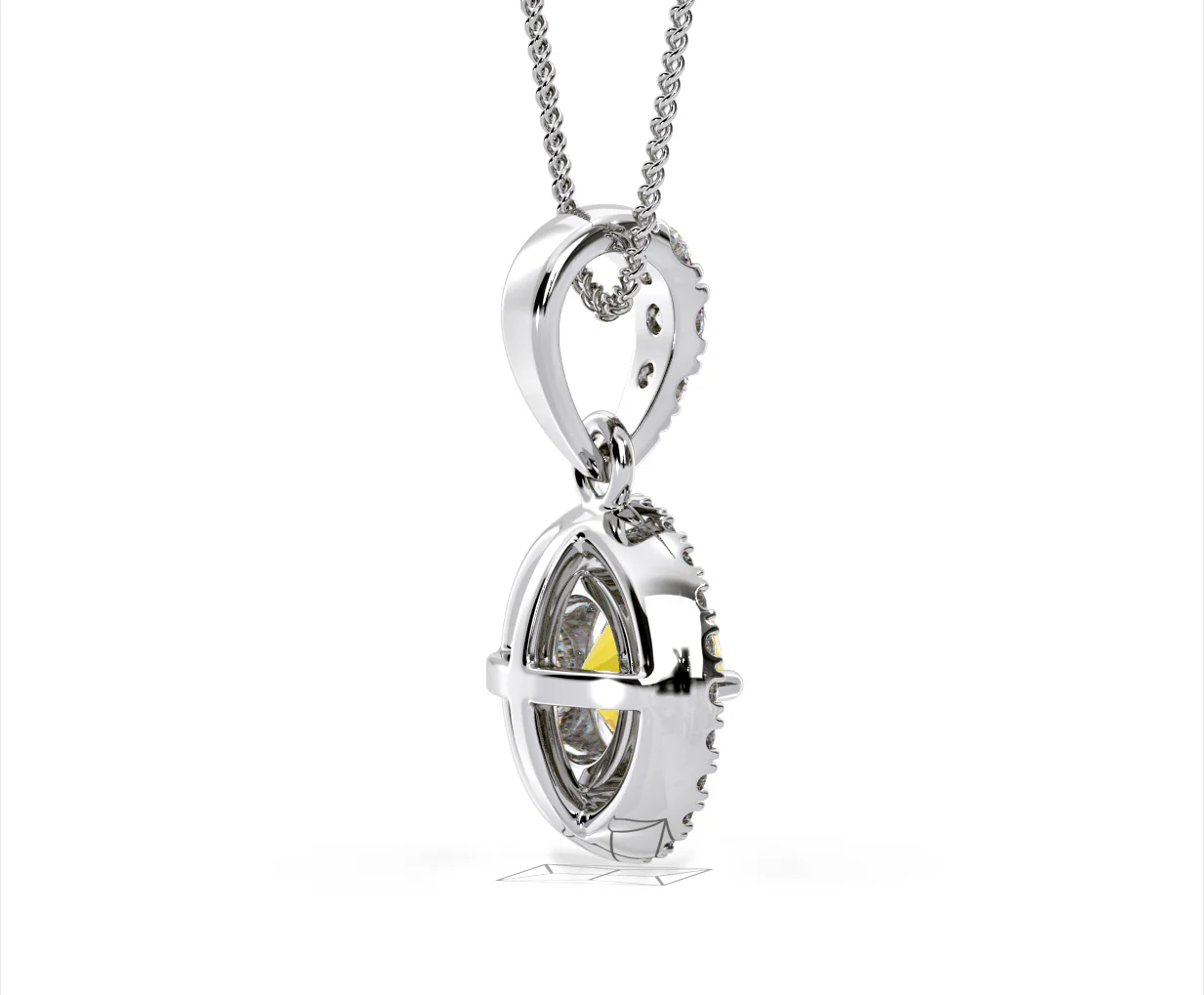 Ella Yellow Lab Diamond 1.38ct Pendant Necklace in 18K White Gold - Elara Collection - Image 64