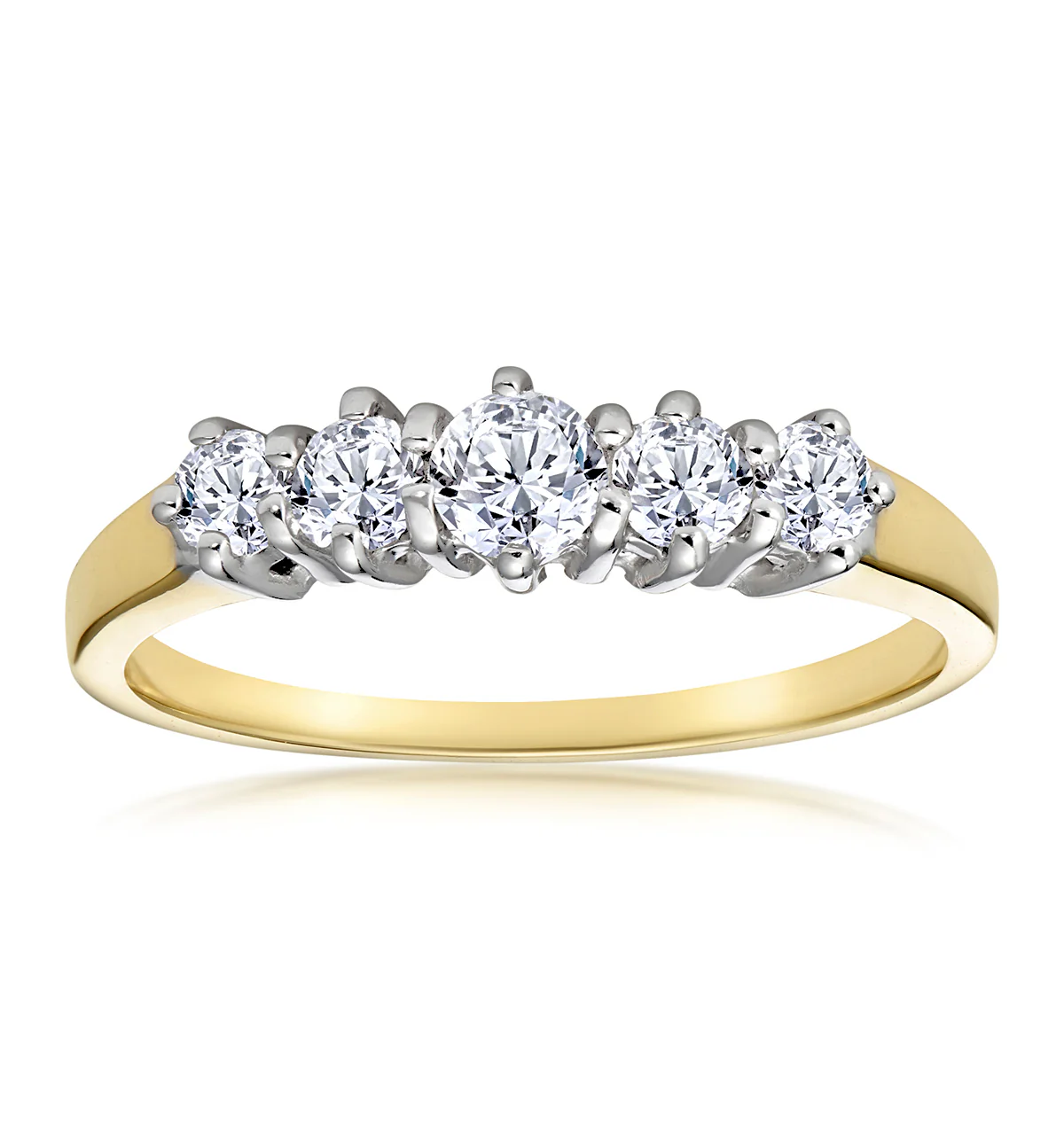 Ellie 18K Gold 5 Stone Diamond Eternity Ring 0.50CT - Image 2