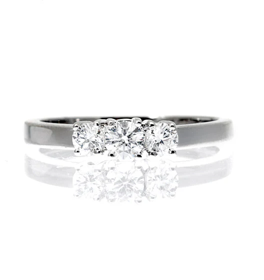 Ellie 18K White Gold 3 Stone Diamond Ring 0.50CT H/SI - Image 3