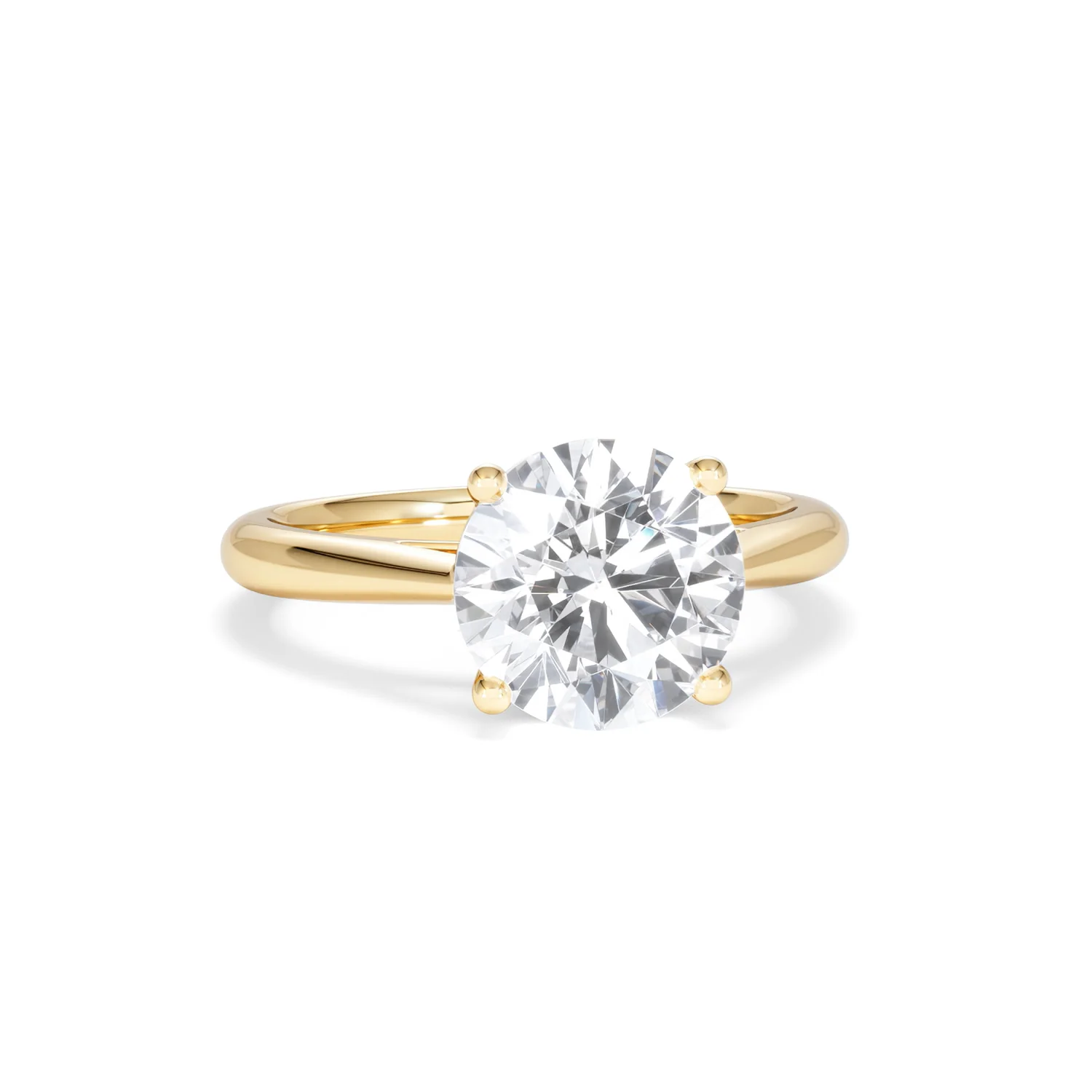 Elysia 3.00ct Lab Diamond Round Cut Engagement Ring in 18K Yellow Gold G/VS1 - Image 10