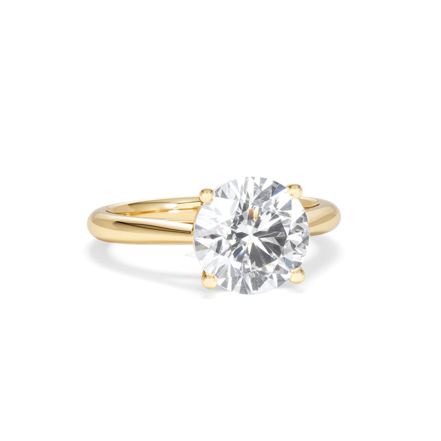 Elysia 3.00ct Lab Diamond Round Cut Engagement Ring in 18K Yellow Gold G/VS1 - Image 11