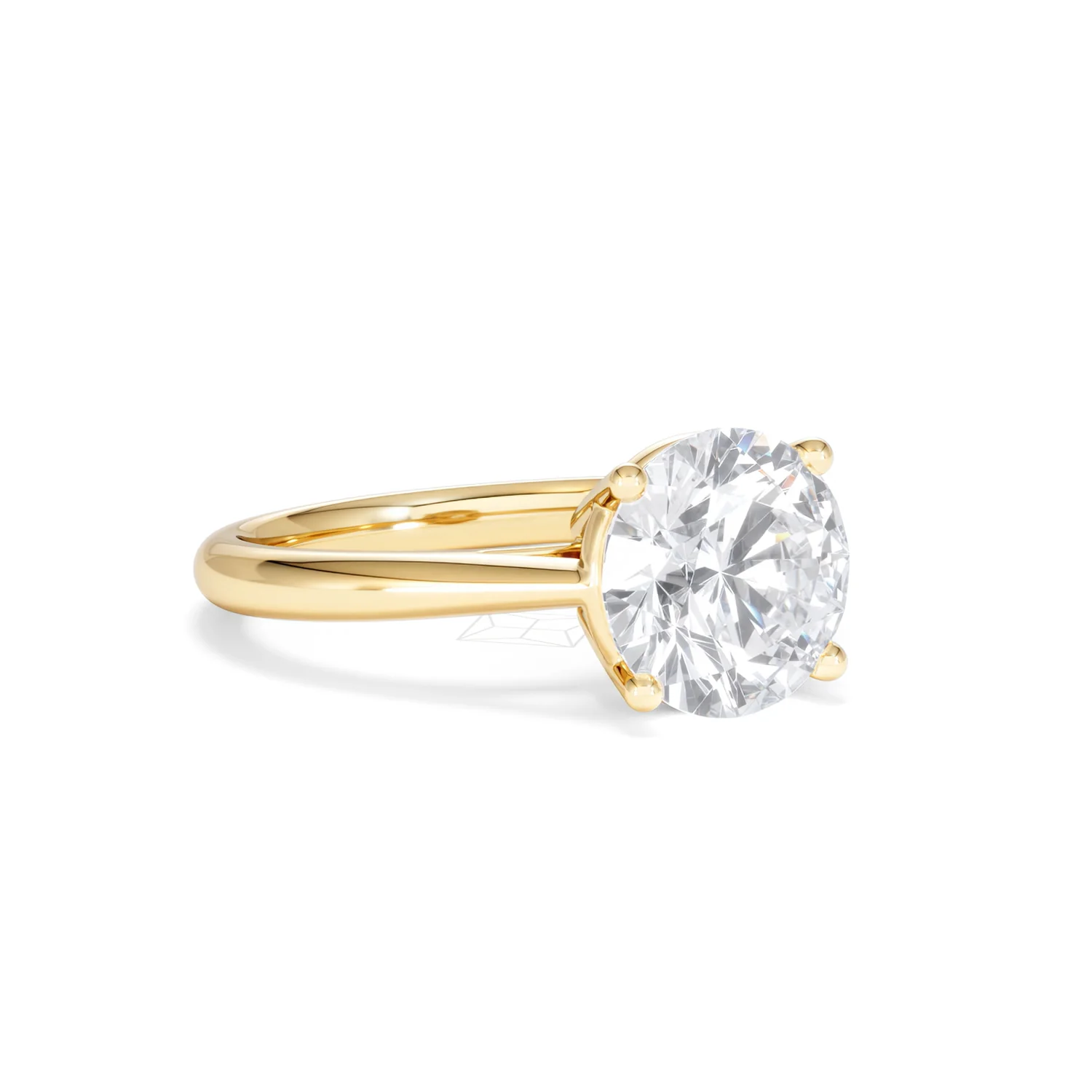 Elysia 3.00ct Lab Diamond Round Cut Engagement Ring in 18K Yellow Gold G/VS1 - Image 15