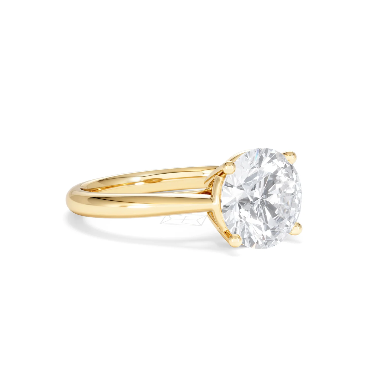 Elysia 3.00ct Lab Diamond Round Cut Engagement Ring in 18K Yellow Gold G/VS1 - Image 16