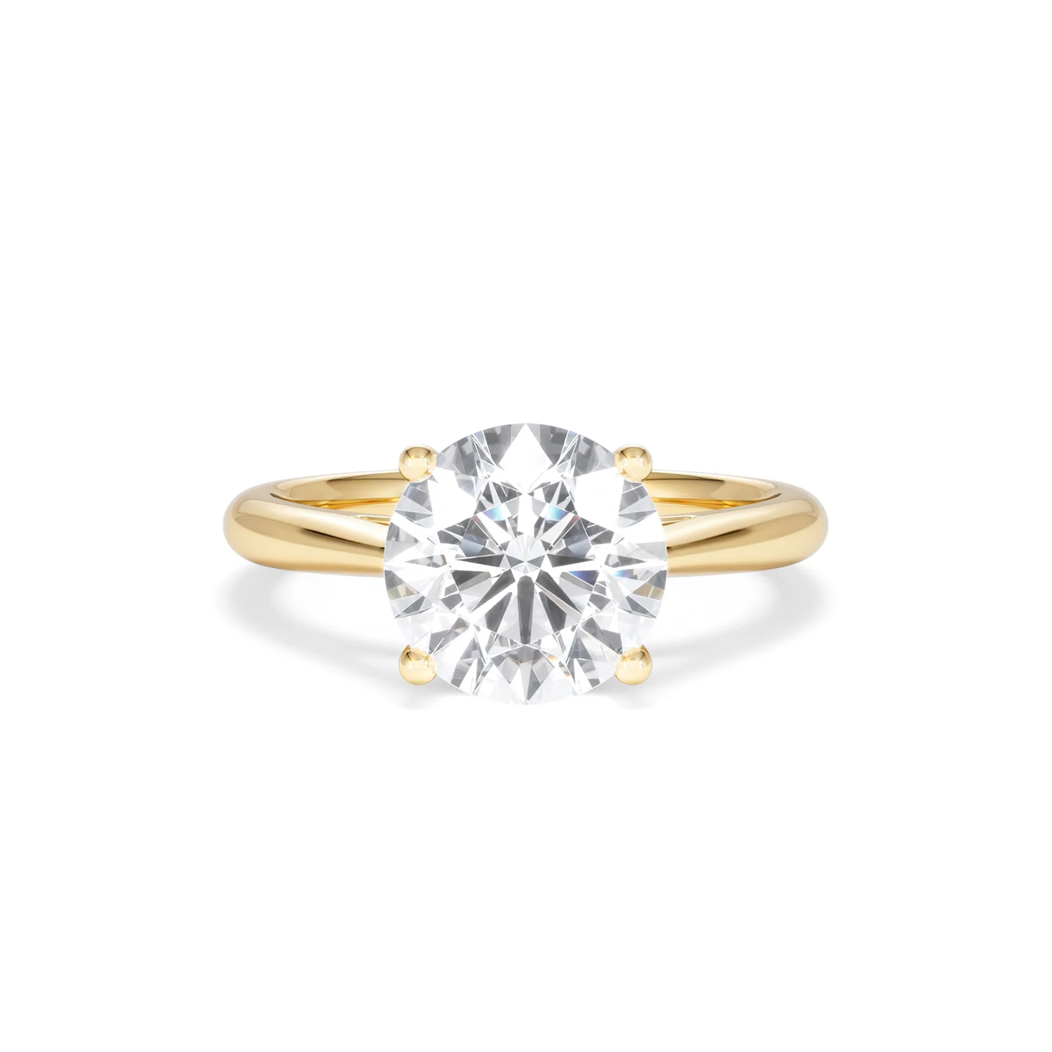 Elysia 3.00ct Lab Diamond Round Cut Engagement Ring in 18K Yellow Gold G/VS1 - Image 8