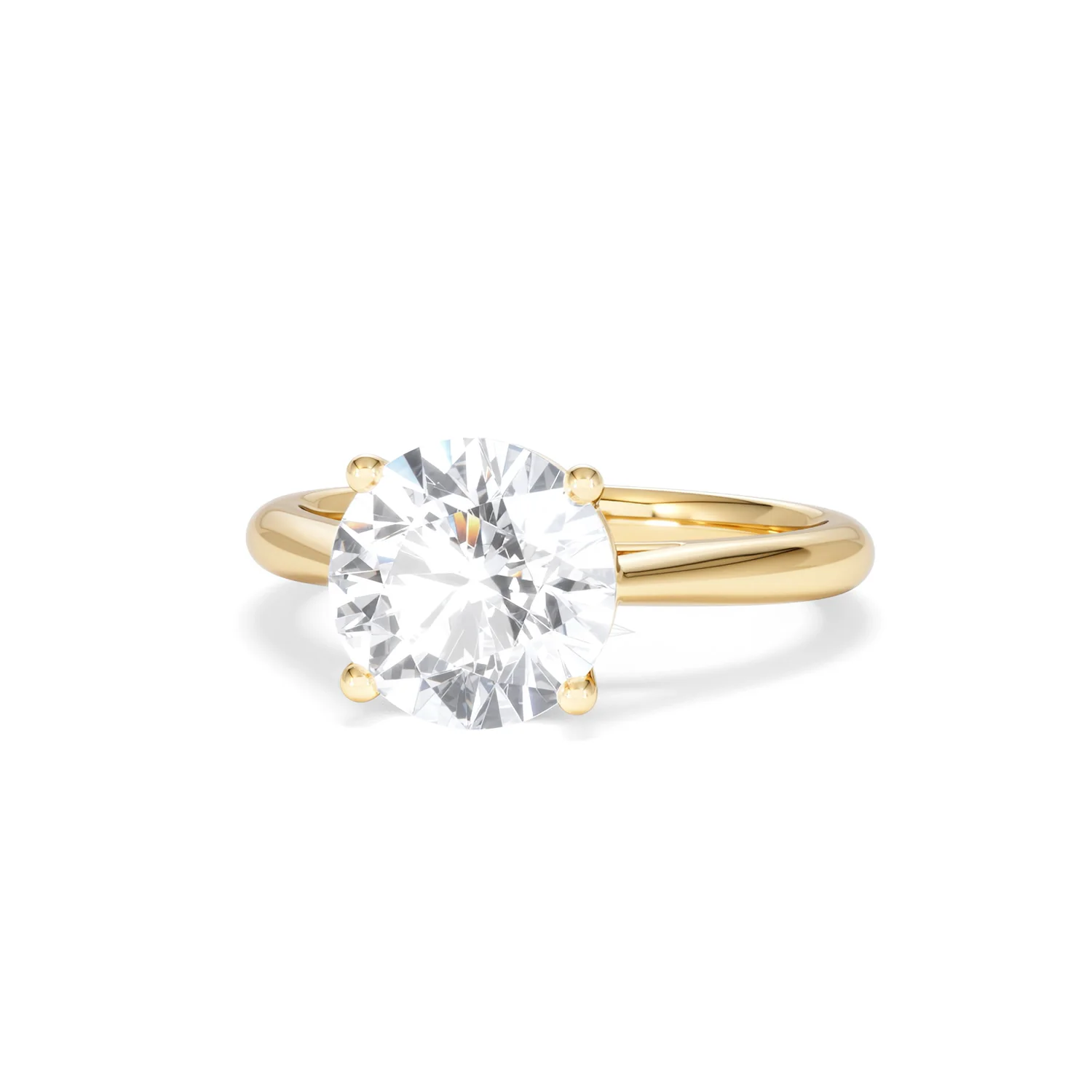 Elysia 3.00ct Lab Diamond Round Cut Engagement Ring in 18K Yellow Gold G/VS1 - Image 85