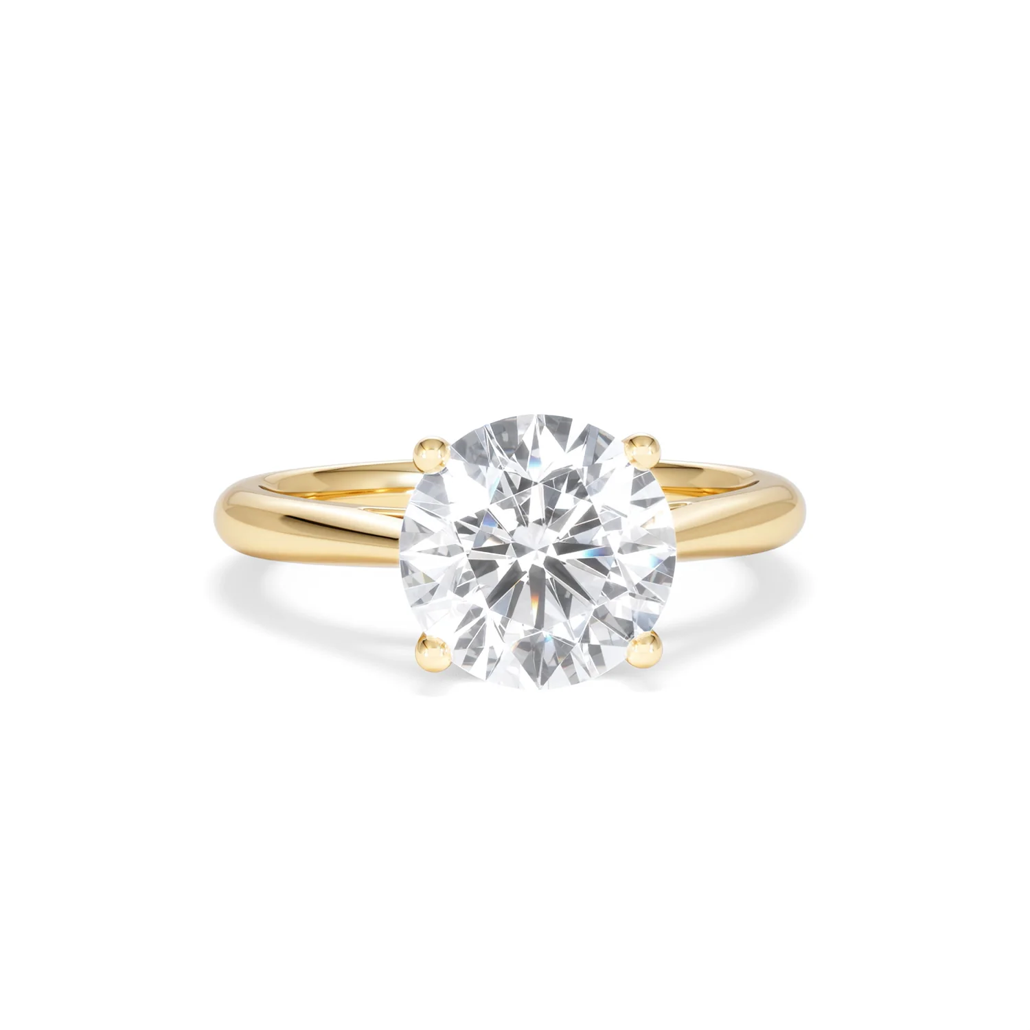 Elysia 3.00ct Lab Diamond Round Cut Engagement Ring in 18K Yellow Gold G/VS1 - Image 9