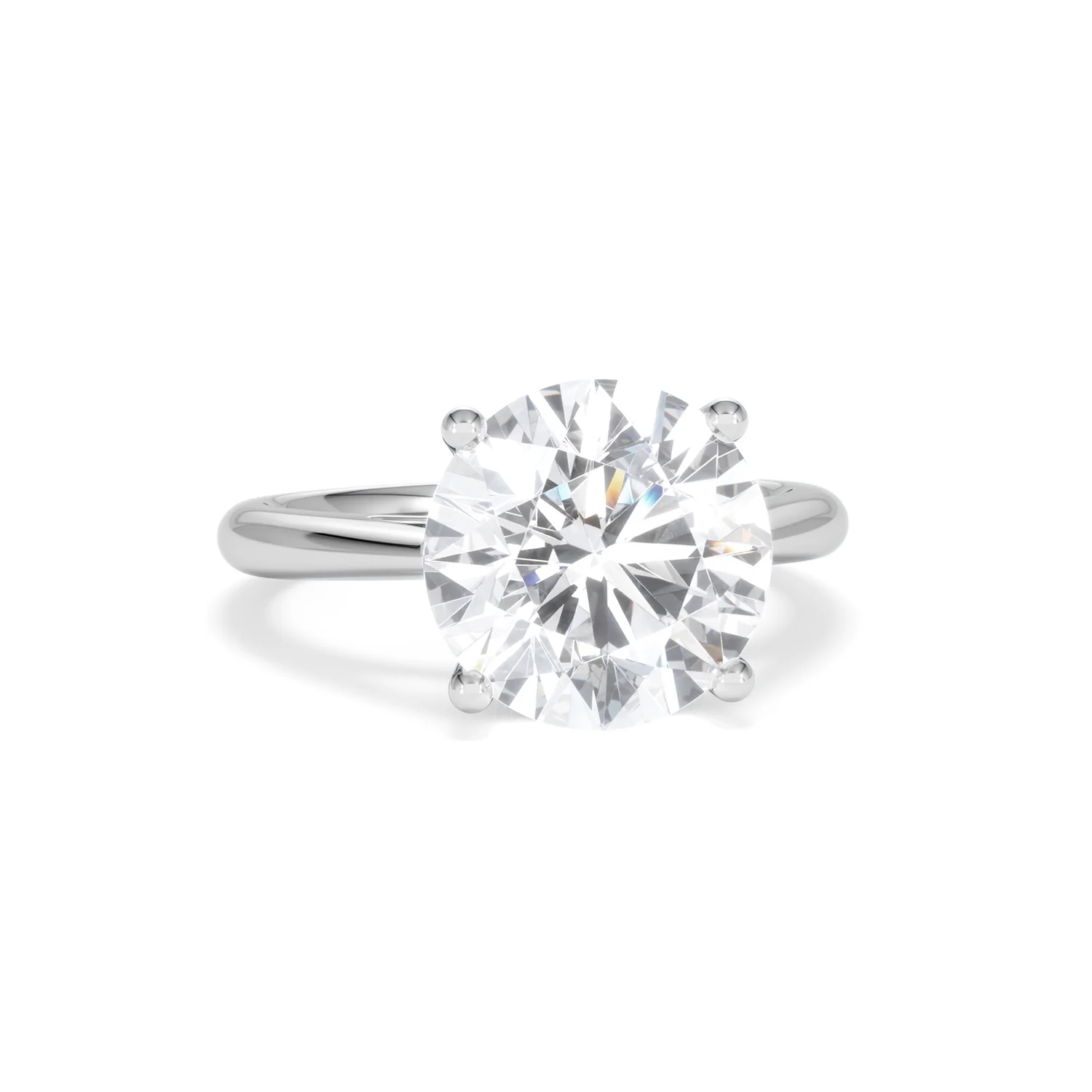 Elysia 5.00ct Lab Diamond Round Cut Engagement Ring in 18K White Gold G/VS1 - Image 11