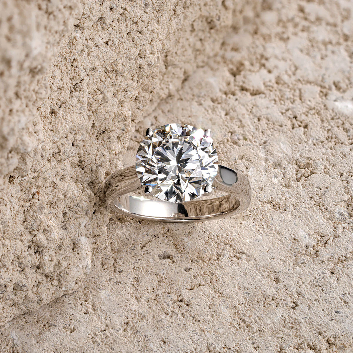 Elysia 5.00ct Lab Diamond Round Cut Engagement Ring in 18K White Gold G/VS1 - Image 7