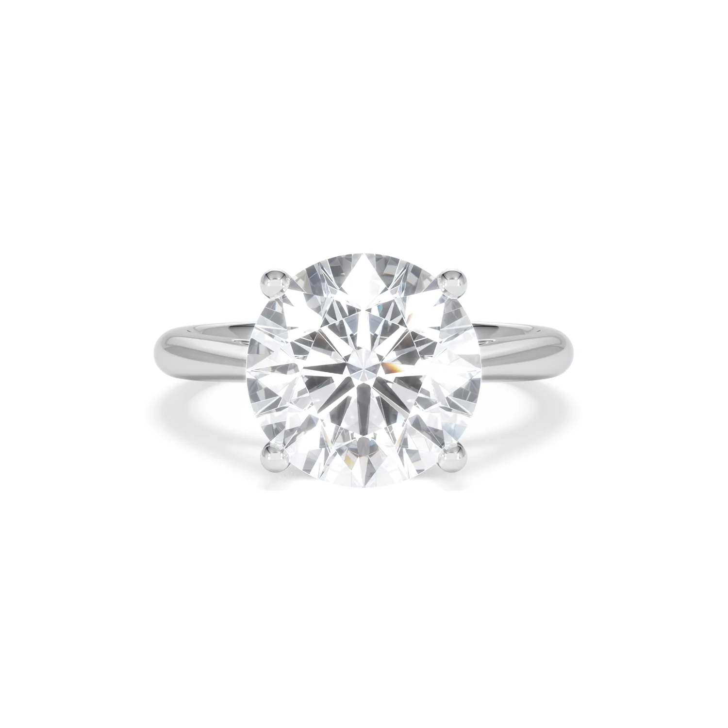 Elysia 5.00ct Lab Diamond Round Cut Engagement Ring in 18K White Gold G/VS1 - Image 9
