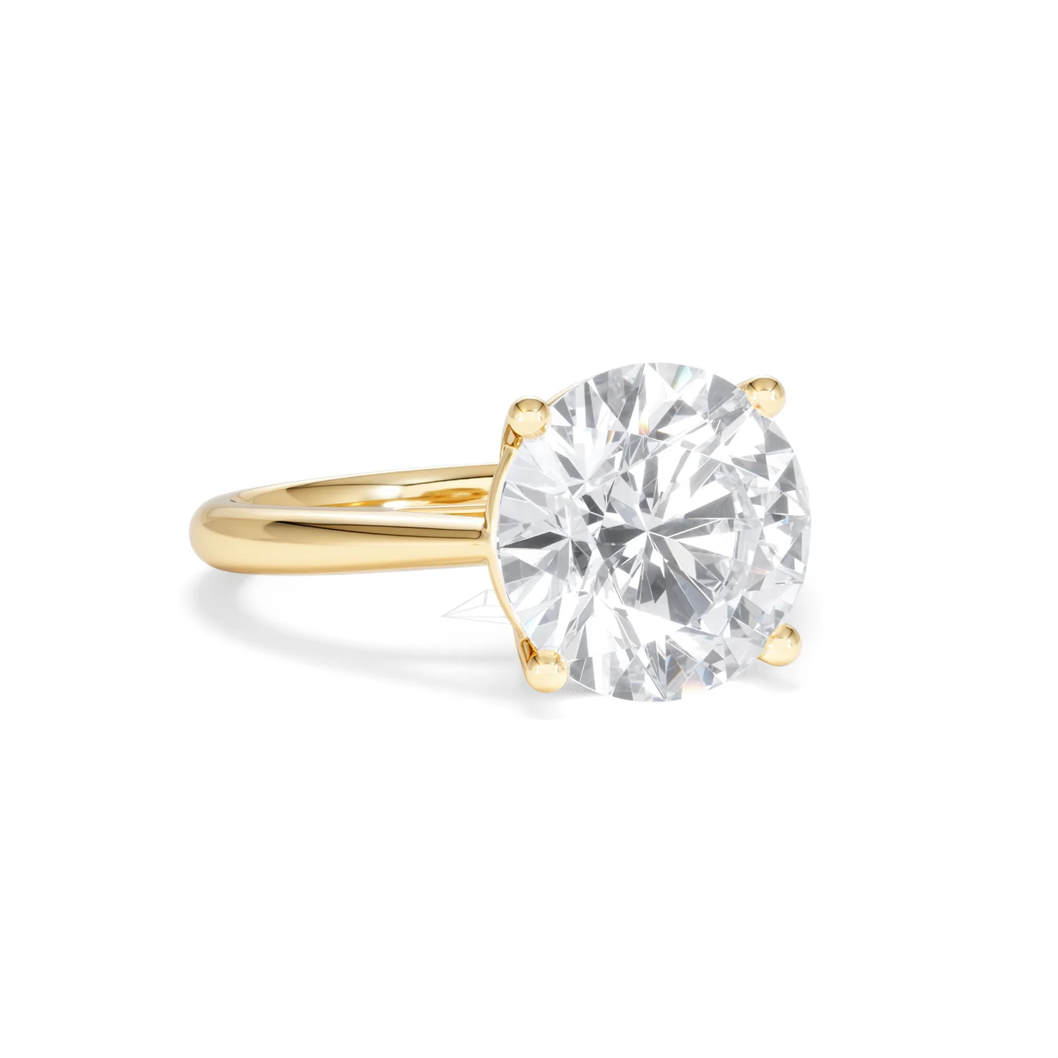 Elysia 5.00ct Lab Diamond Round Cut Engagement Ring in 18K Yellow Gold G/VS1 - Image 14