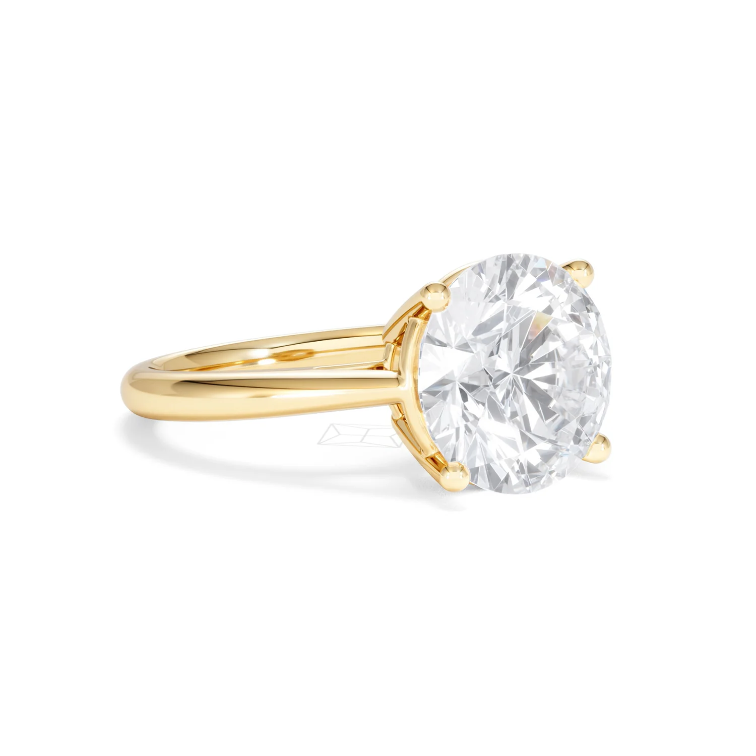 Elysia 5.00ct Lab Diamond Round Cut Engagement Ring in 18K Yellow Gold G/VS1 - Image 17