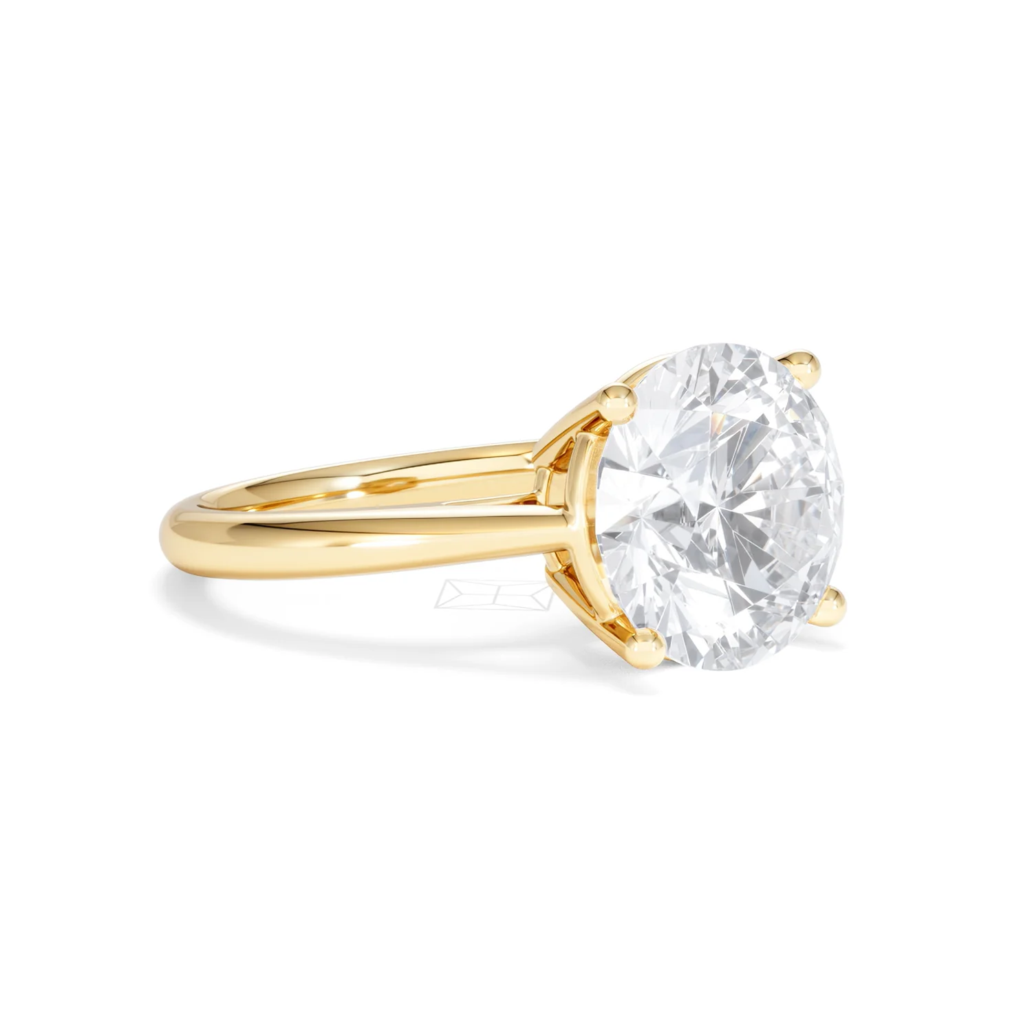 Elysia 5.00ct Lab Diamond Round Cut Engagement Ring in 18K Yellow Gold G/VS1 - Image 18