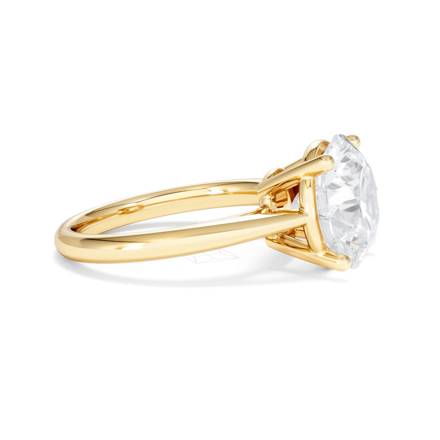 Elysia 5.00ct Lab Diamond Round Cut Engagement Ring in 18K Yellow Gold G/VS1 - Image 25