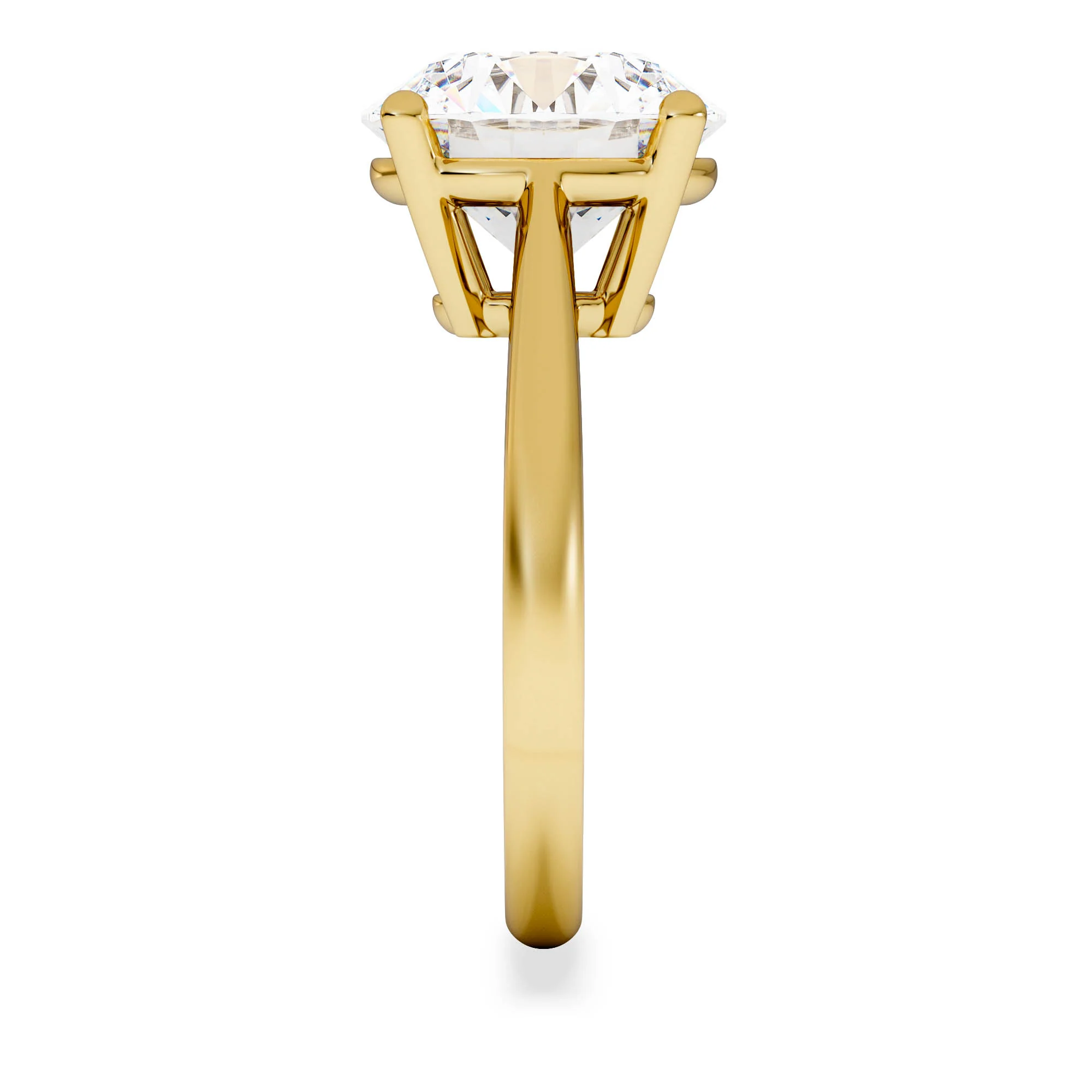 Elysia 5.00ct Lab Diamond Round Cut Engagement Ring in 18K Yellow Gold G/VS1 - Image 5