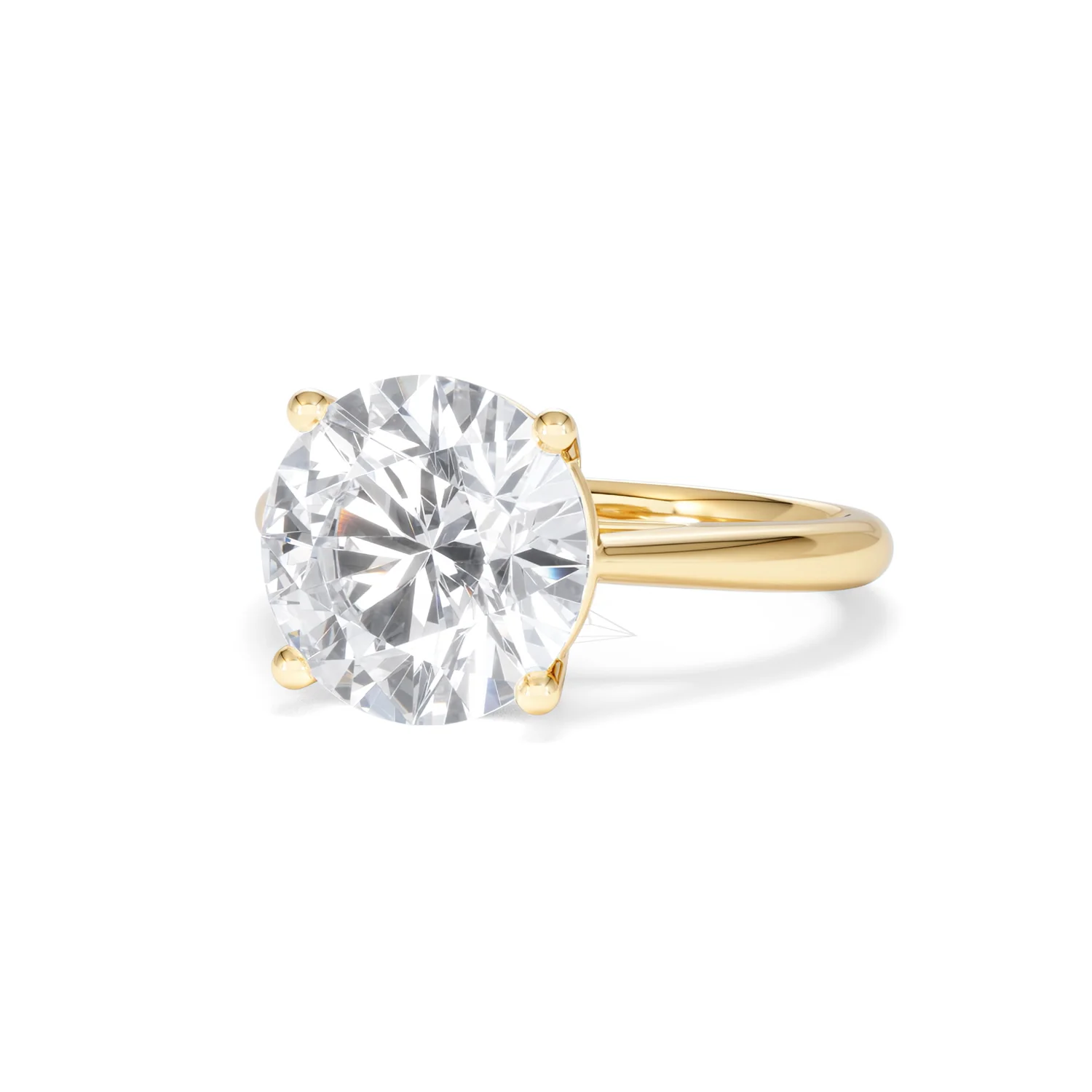 Elysia 5.00ct Lab Diamond Round Cut Engagement Ring in 18K Yellow Gold G/VS1 - Image 84