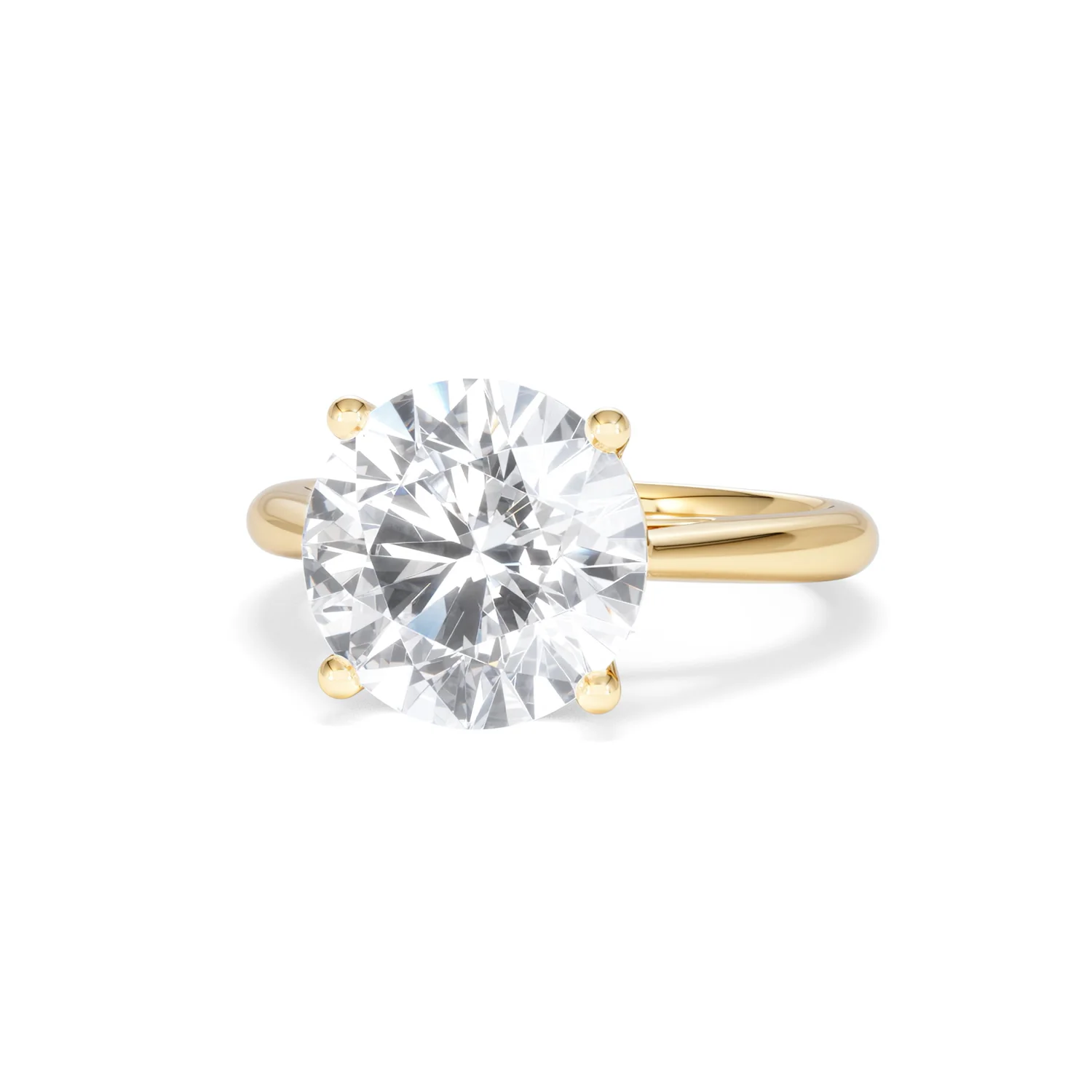 Elysia 5.00ct Lab Diamond Round Cut Engagement Ring in 18K Yellow Gold G/VS1 - Image 86
