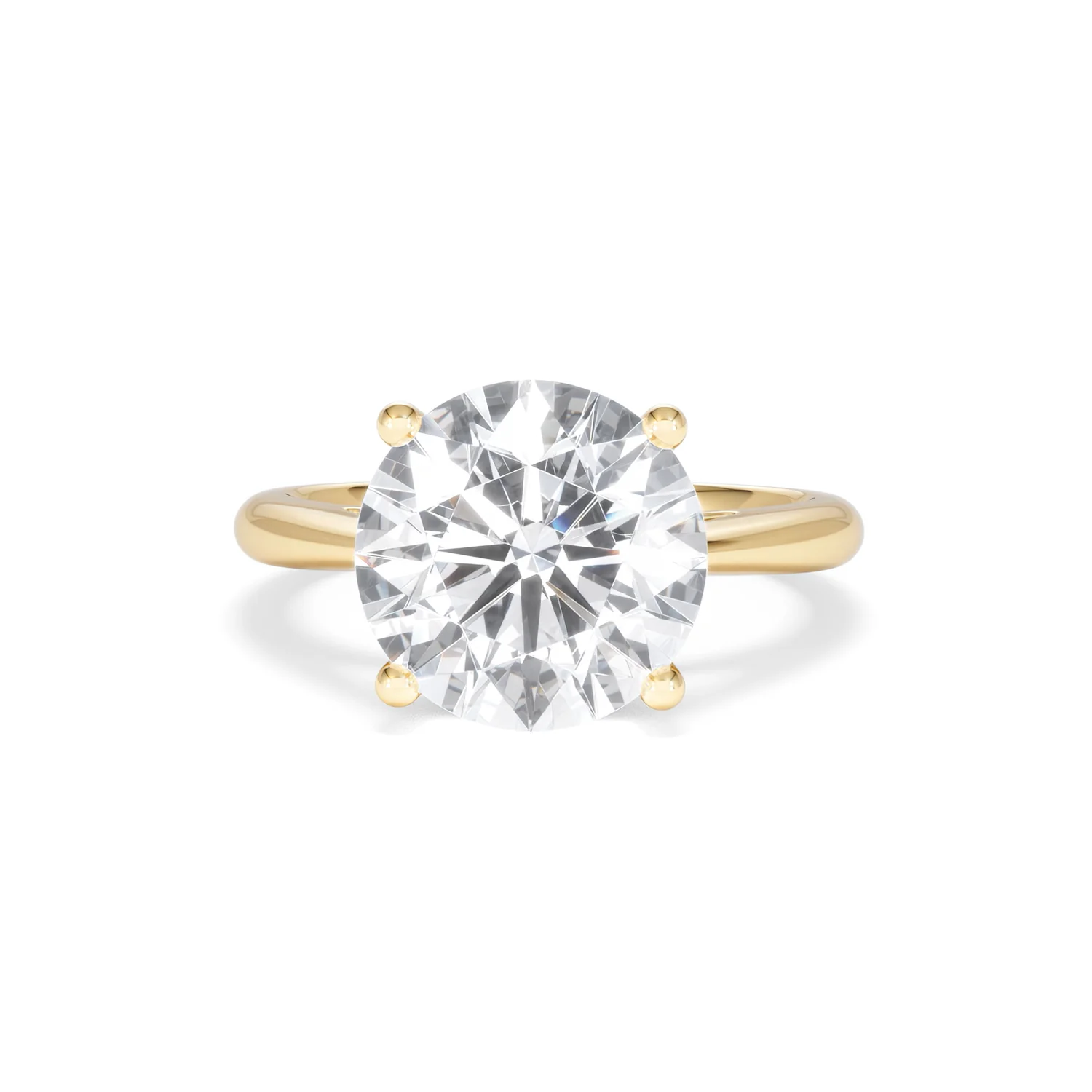 Elysia 5.00ct Lab Diamond Round Cut Engagement Ring in 18K Yellow Gold G/VS1 - Image 88