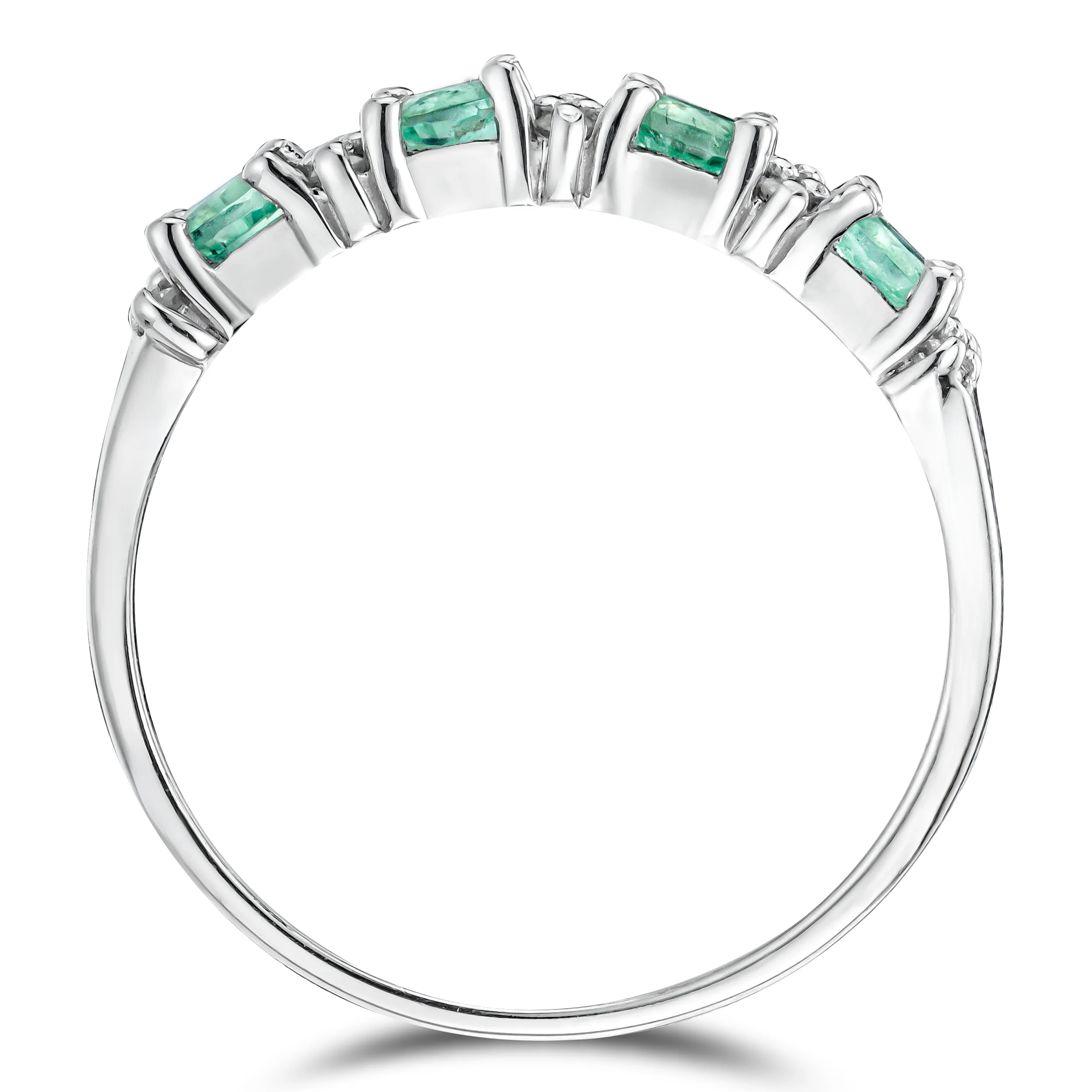 Emerald 0.60ct And Diamond 925 Sterling Silver Ring - Image 2