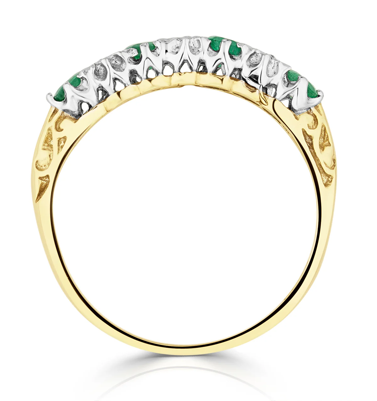 Emerald 0.28ct And Diamond 9K Gold Ring - Image 3