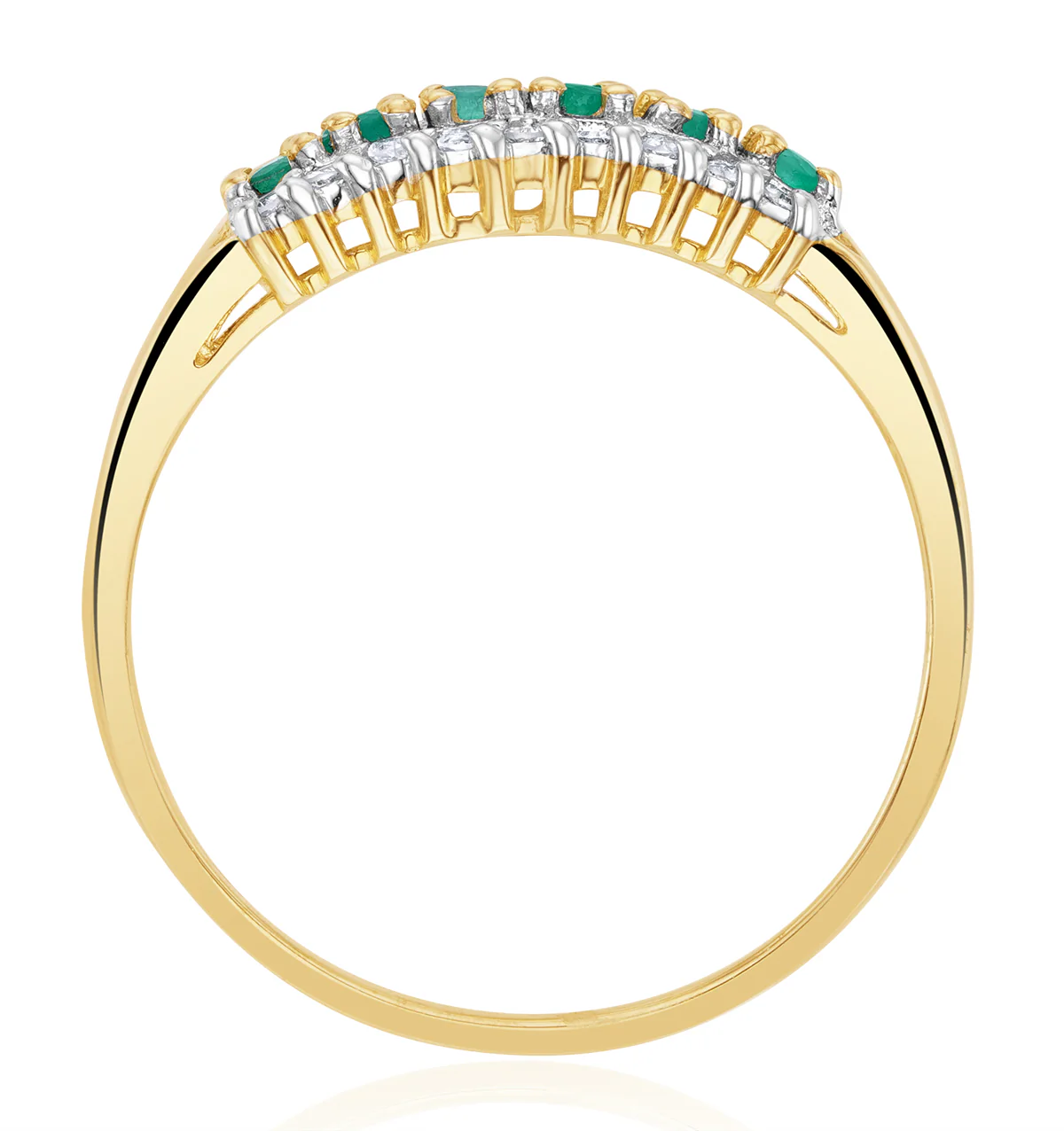 Emerald 0.38ct And Diamond 9K Gold Ring - Image 3