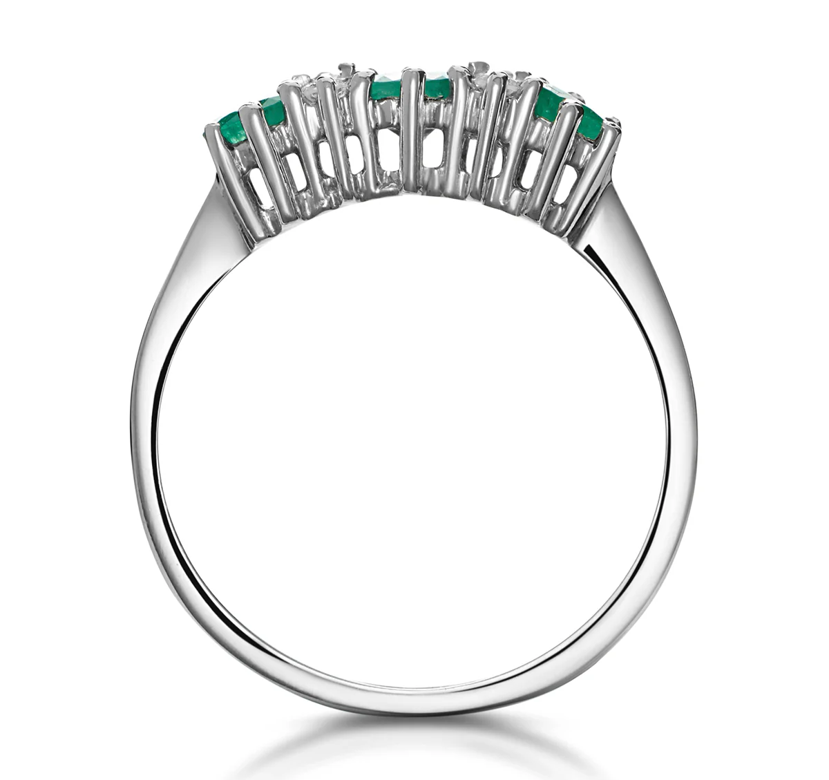Emerald 0.45ct And Diamond 9K White Gold Ring - Image 2
