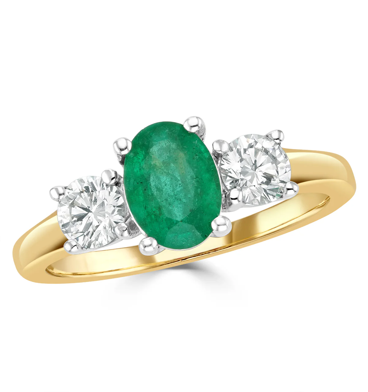 Emerald 0.70ct And Diamond 0.50ct 18K Gold Ring FET23-G - Image 2