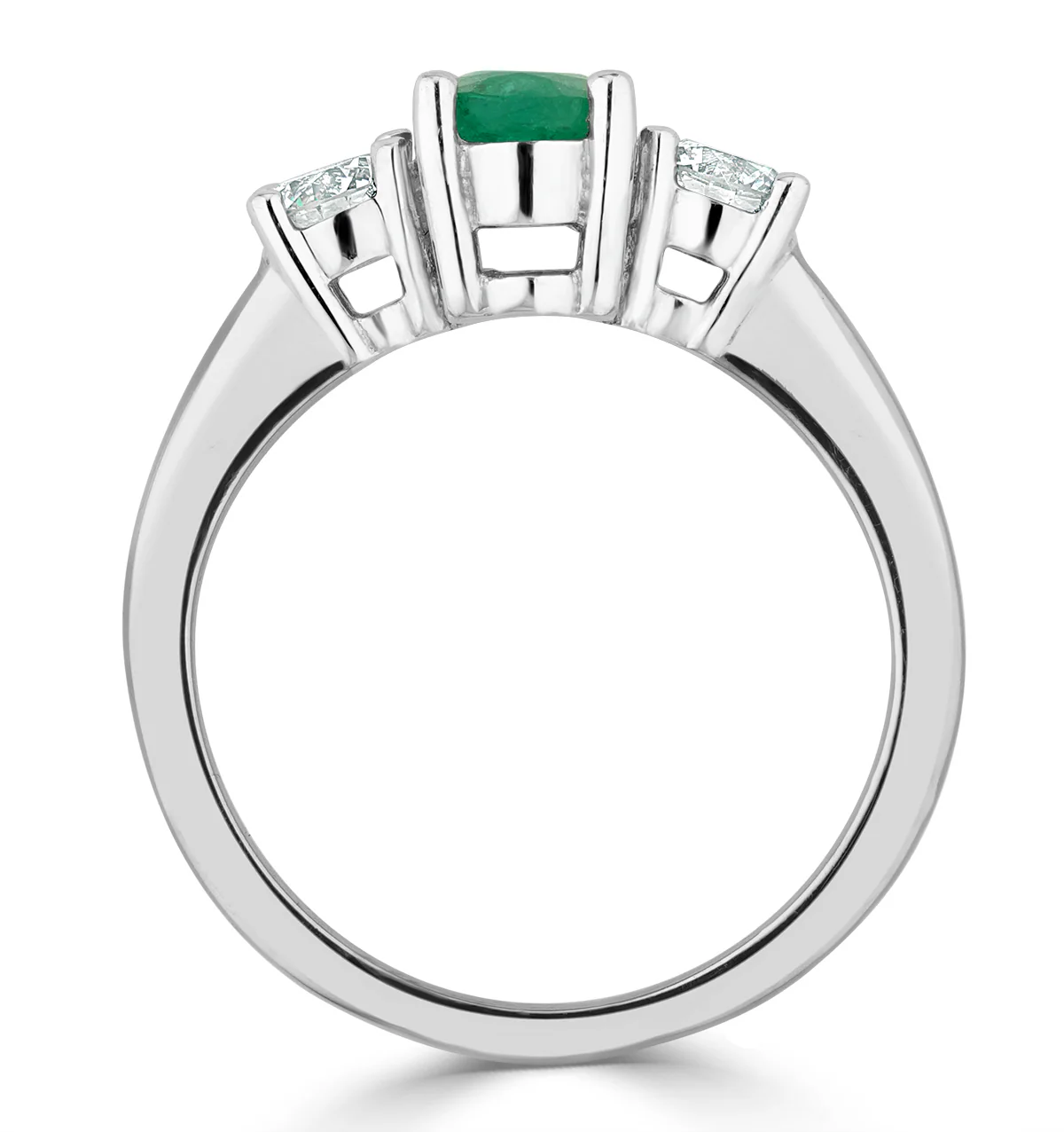Emerald 0.70ct And Diamond 0.50ct Platinum Ring - Image 3