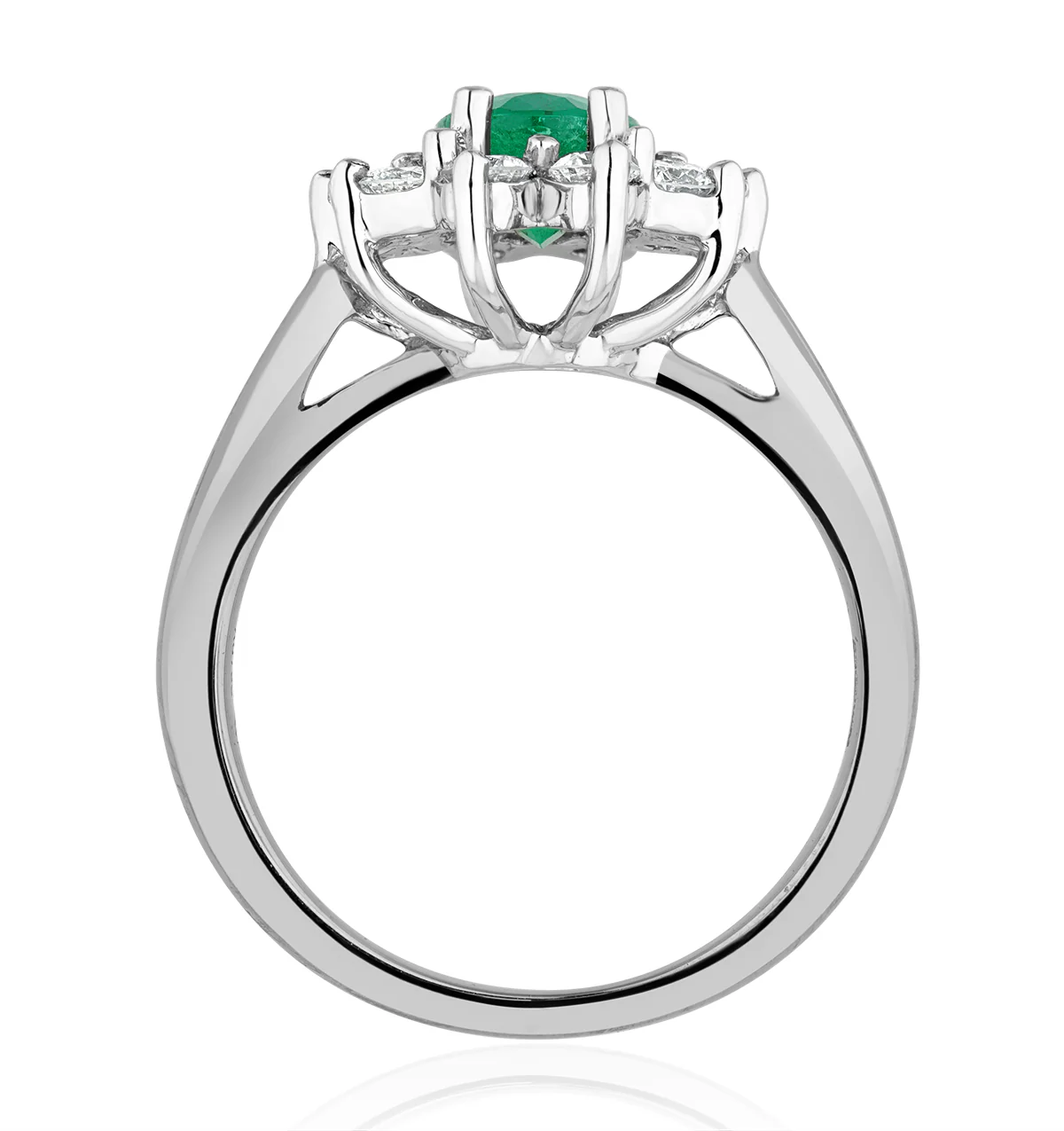 Emerald 0.70ct And Diamond 18K White Gold Ring FET25-GY - Image 3