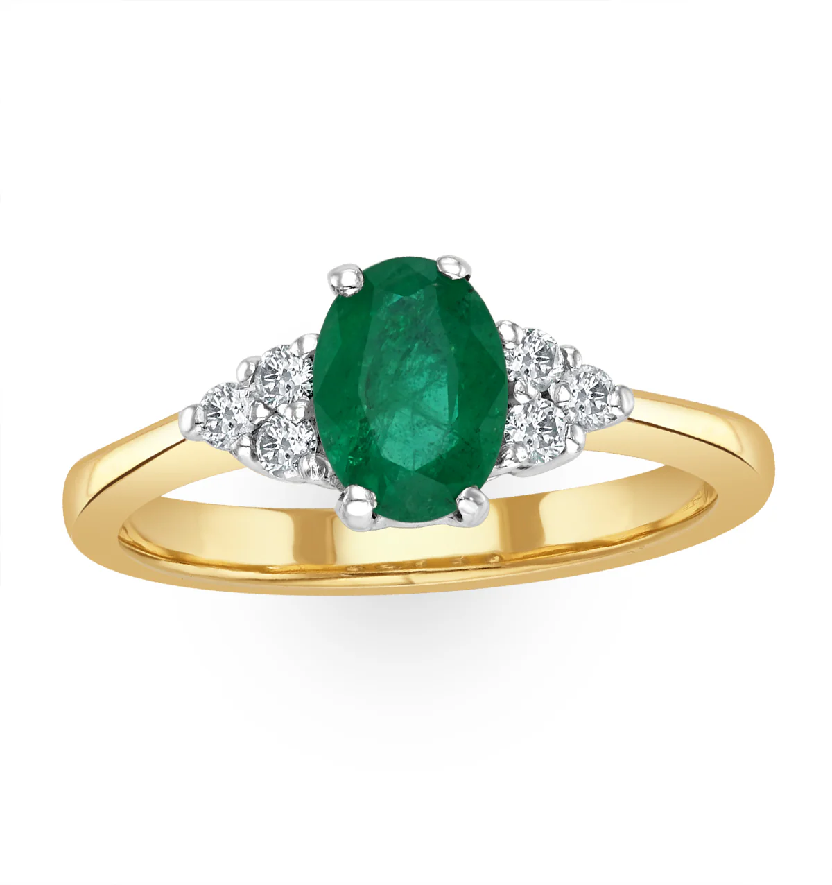 Emerald 0.75ct And Diamond 18K Gold Ring N4300 - Image 2