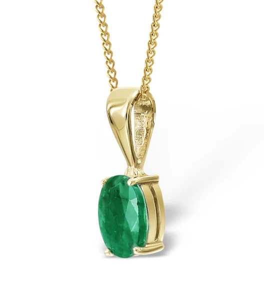 Emerald 0.76CT 9K Yellow Gold Pendant Necklace - Image 2