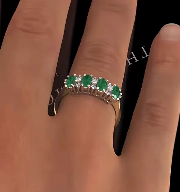 Emerald 0.94ct And Diamond 9K Gold Ring - Image 4