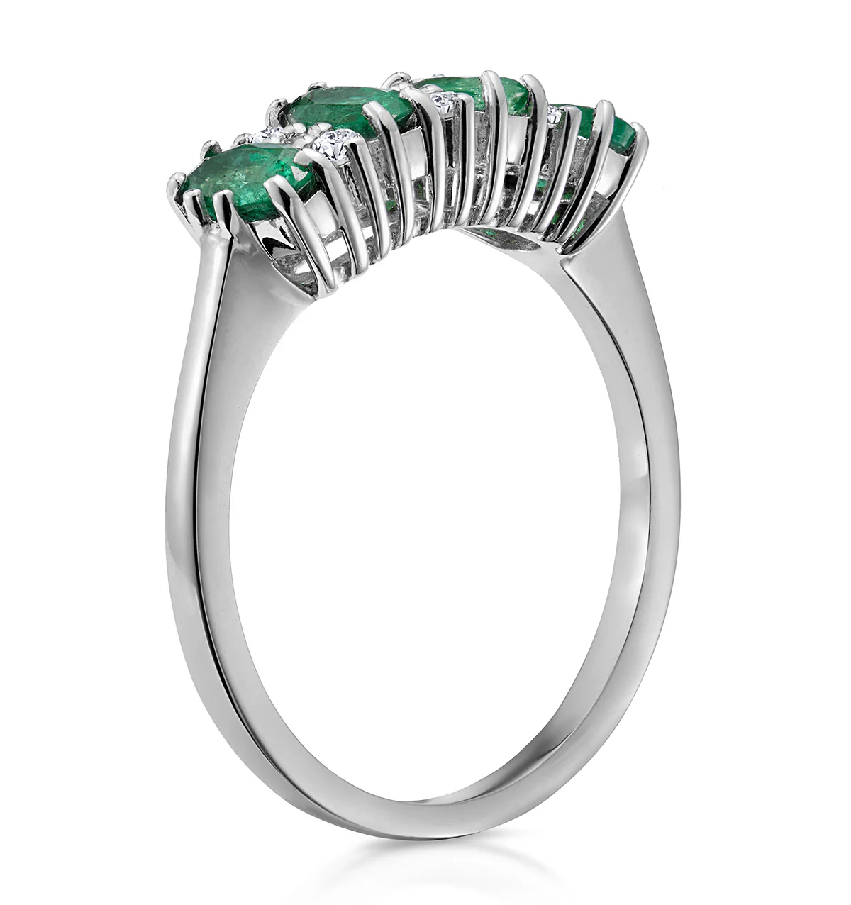 Emerald 0.94ct And Diamond 9K White Gold Ring - Image 4